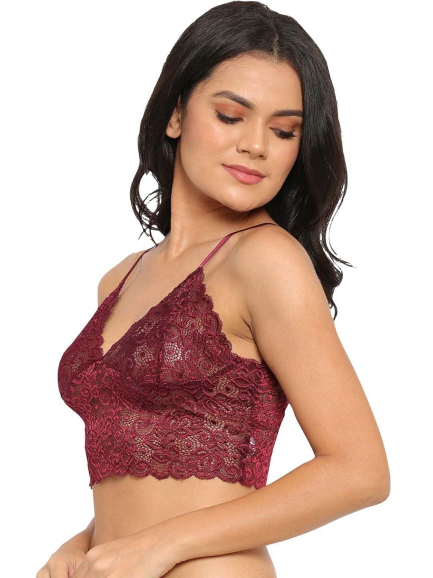 Burgundy Lace Bralette - TK Maxx UK