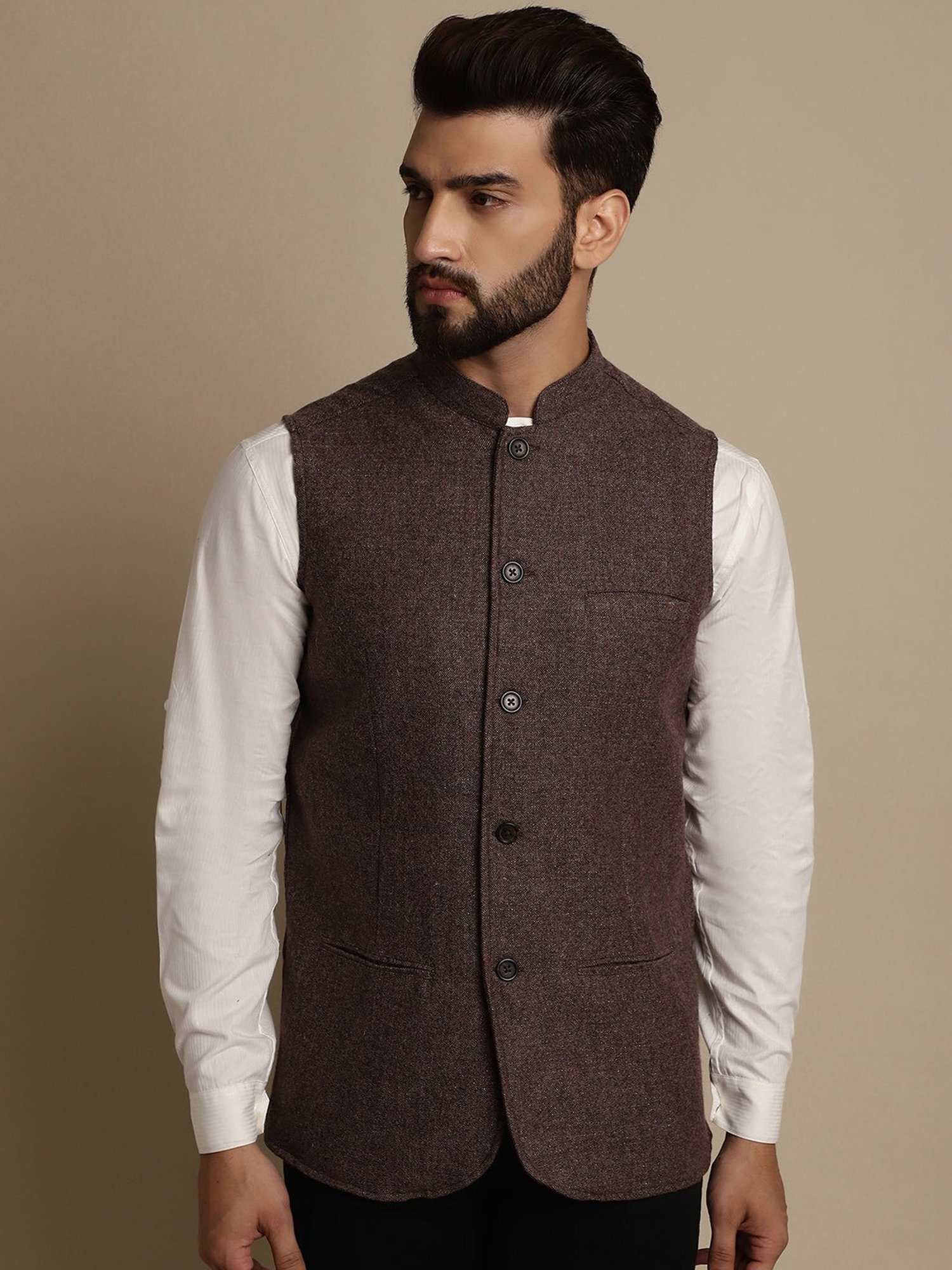 Shop Royal Blue Jute Nehru Jacket Online at Best Price | Cbazaar