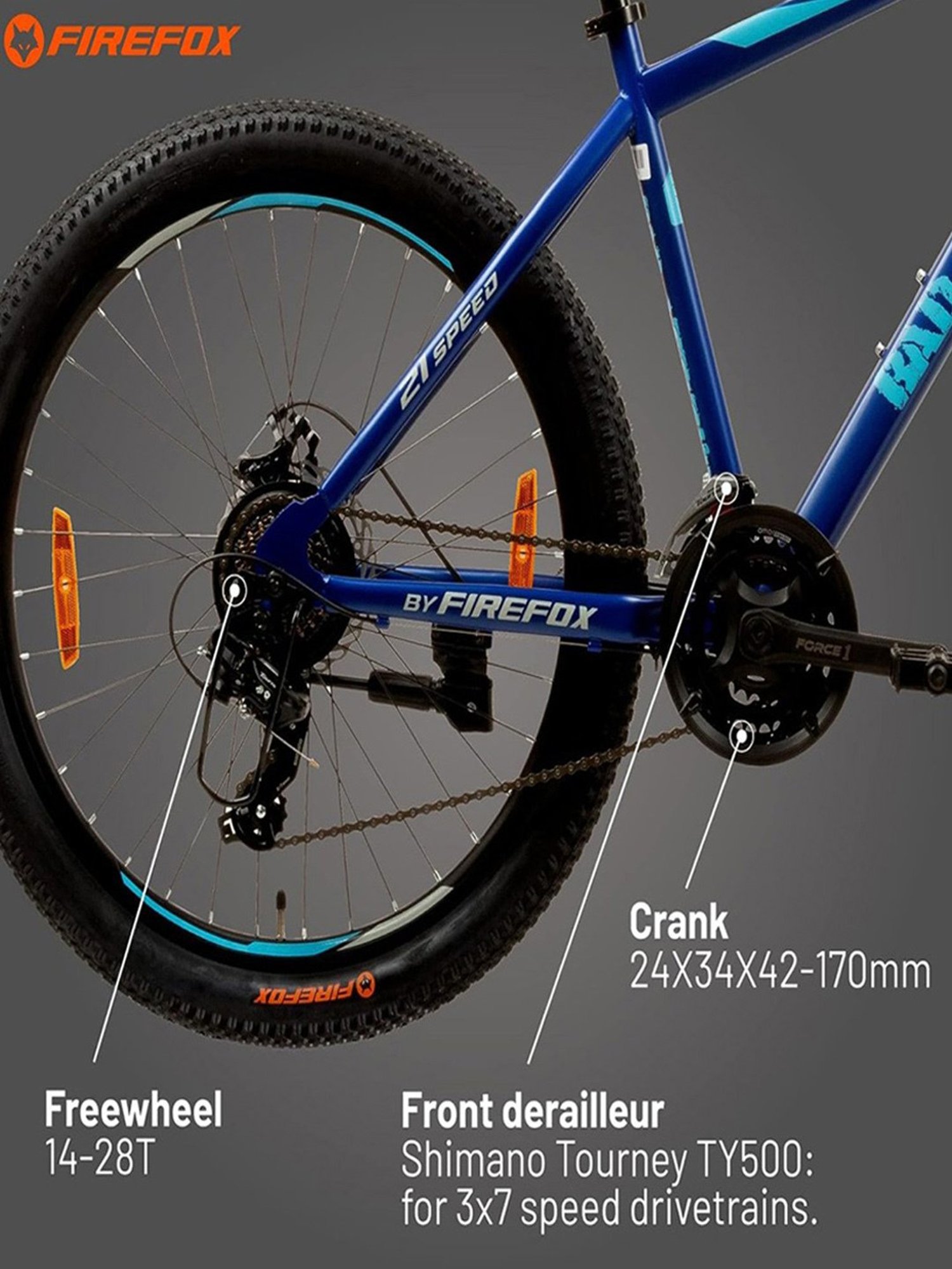 Firefox Bikes Attitute Grunge Neo D Blue 26T Multi Speed Disc