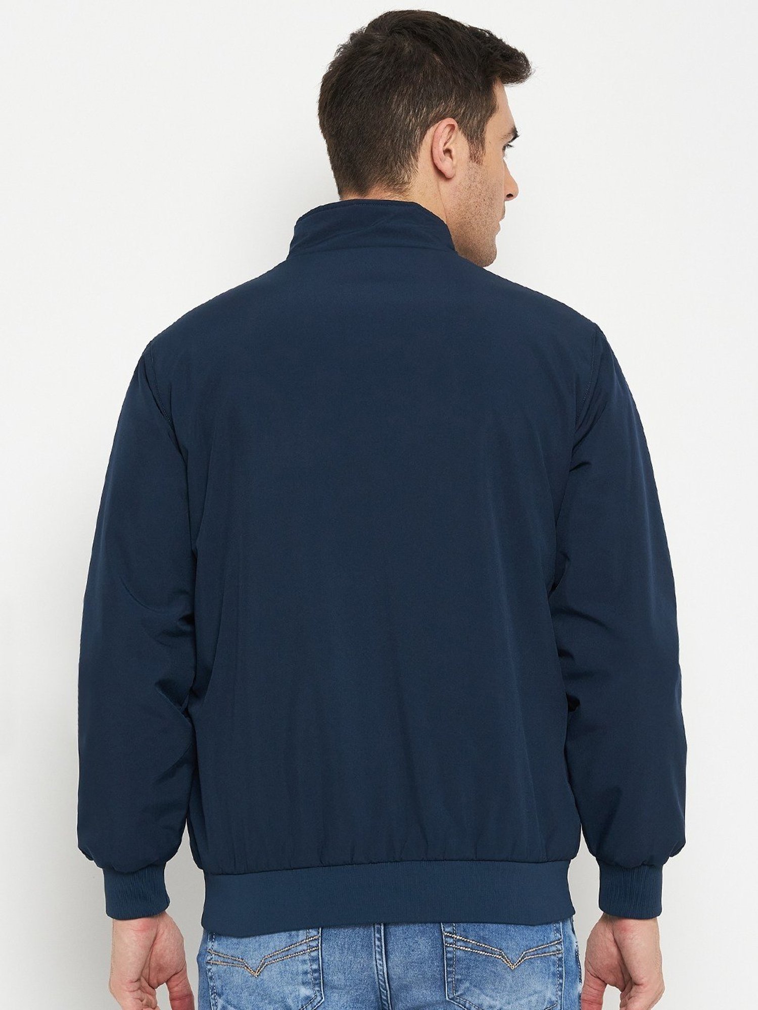 Buy Cantabil Navy Regular Fit Reversible Jackets for Mens Online