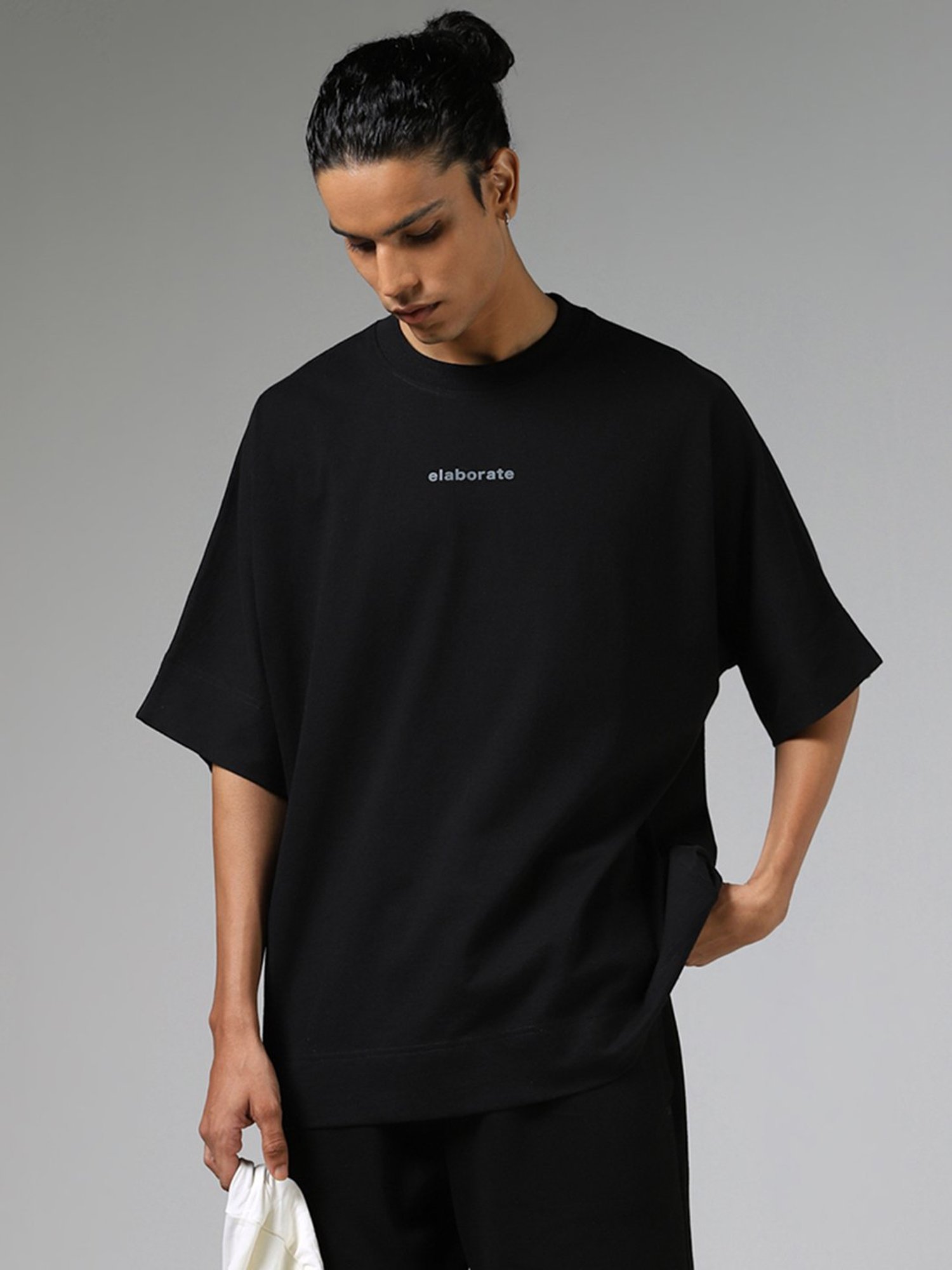 Studiofit Printed Black T-Shirt, Black / S