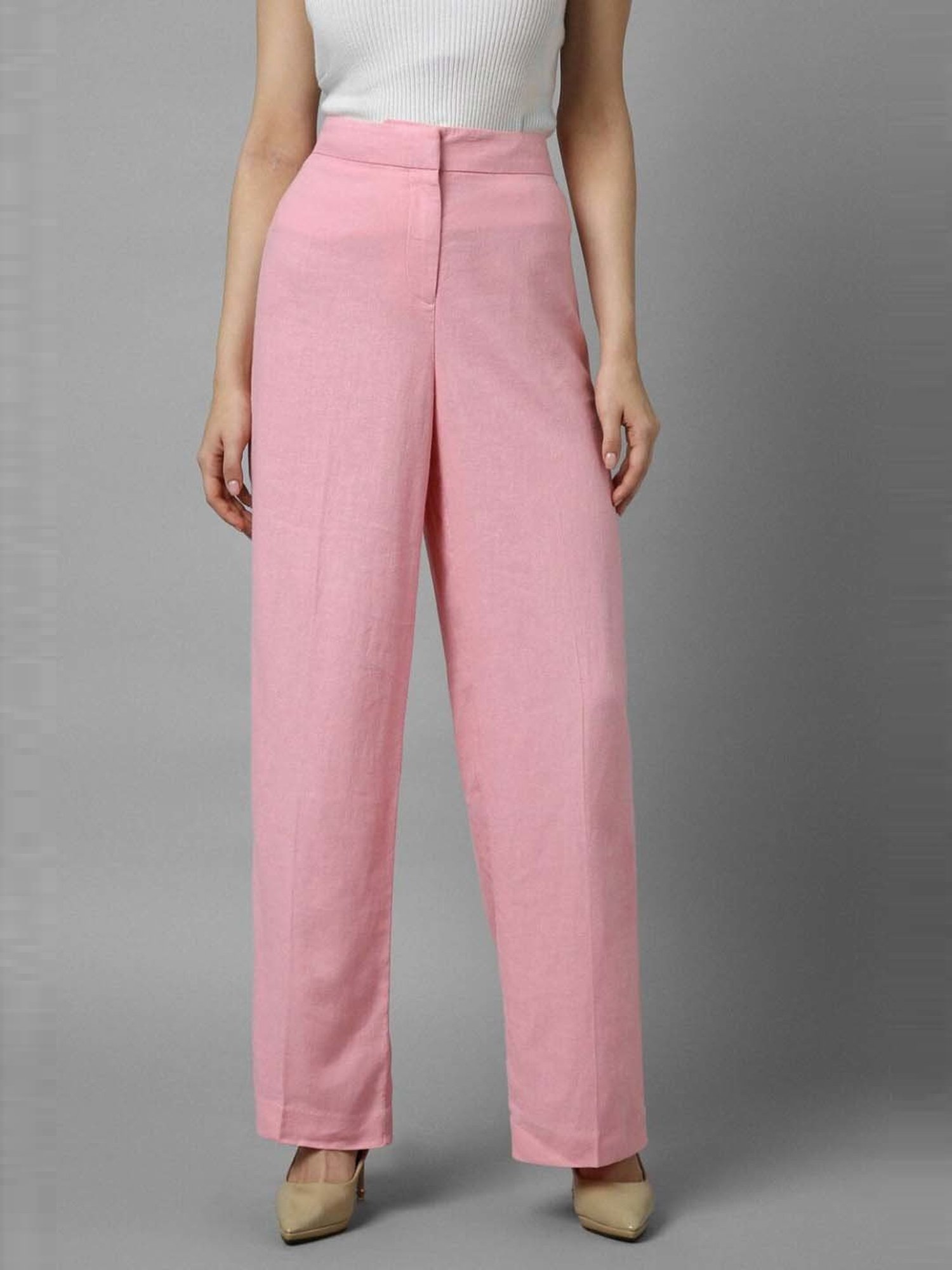 Buy online Mid Rise Flat Front Trousers Trouser from bottom wear for Women  by Allen Solly for ₹1899 at 0% off | 2024 Limeroad.com