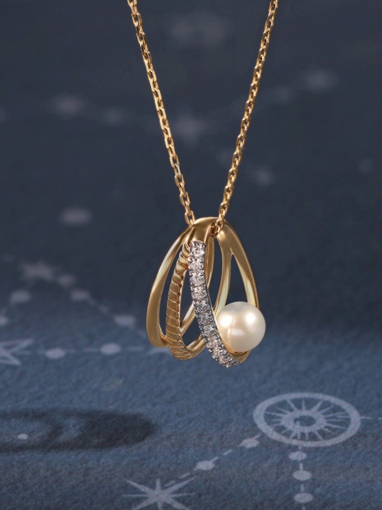 Tanishq pearl deals pendant set