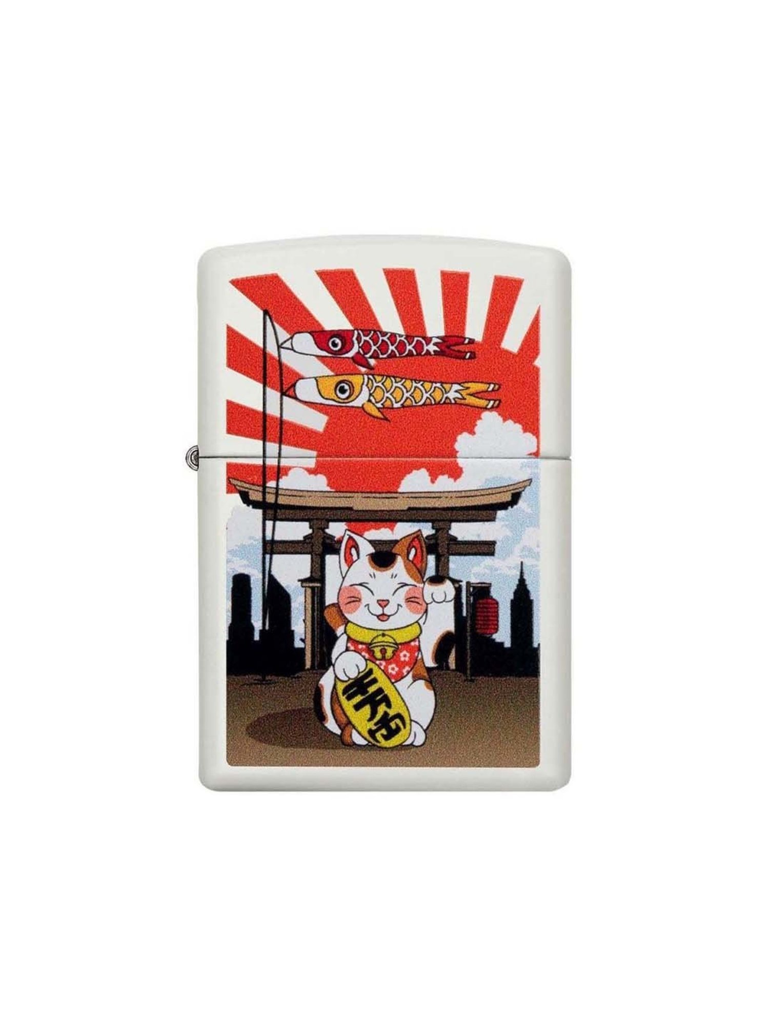 Buy Zippo White Brass Lucky Cat Design Pocket Lighter at Best