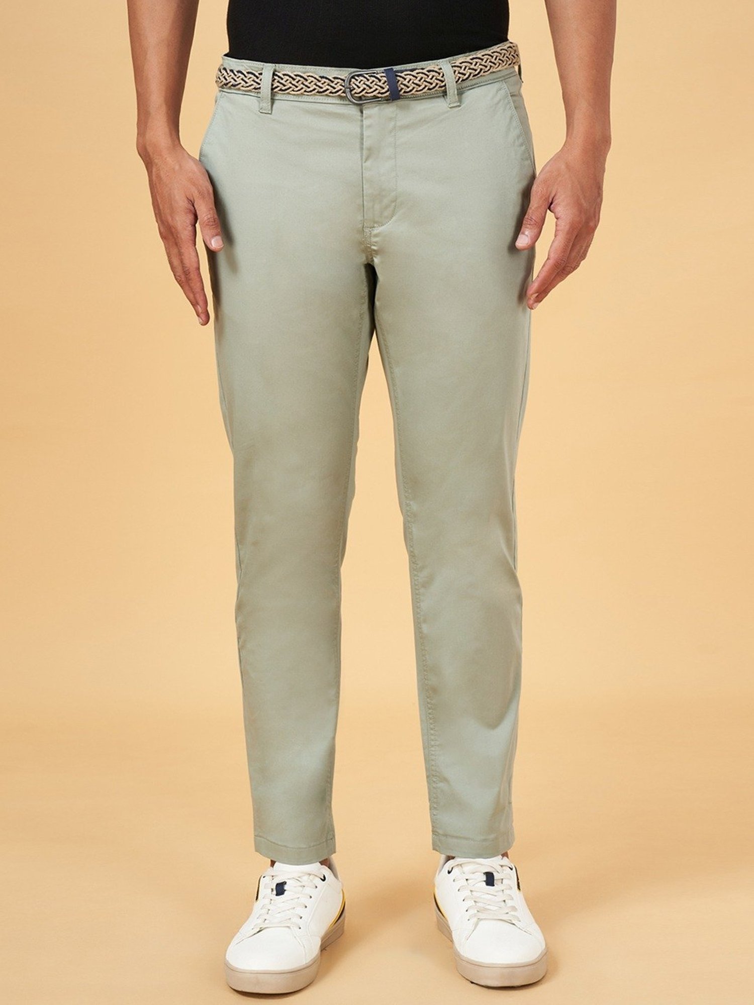 Buy Byford by Pantaloons Men Beige Solid Slim fit Regular trousers Online  at Low Prices in India - Paytmmall.com