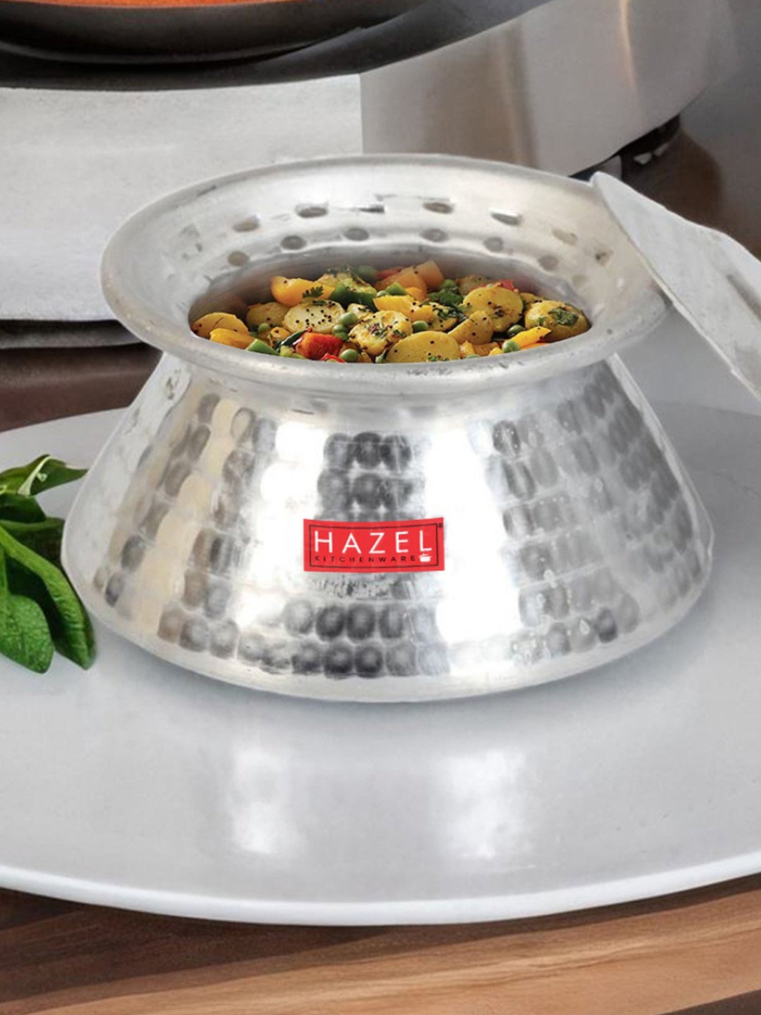 Aluminum Hammered Finish Cooking Pot Biryani Handi, With Lid Capacity 3.2  Liter