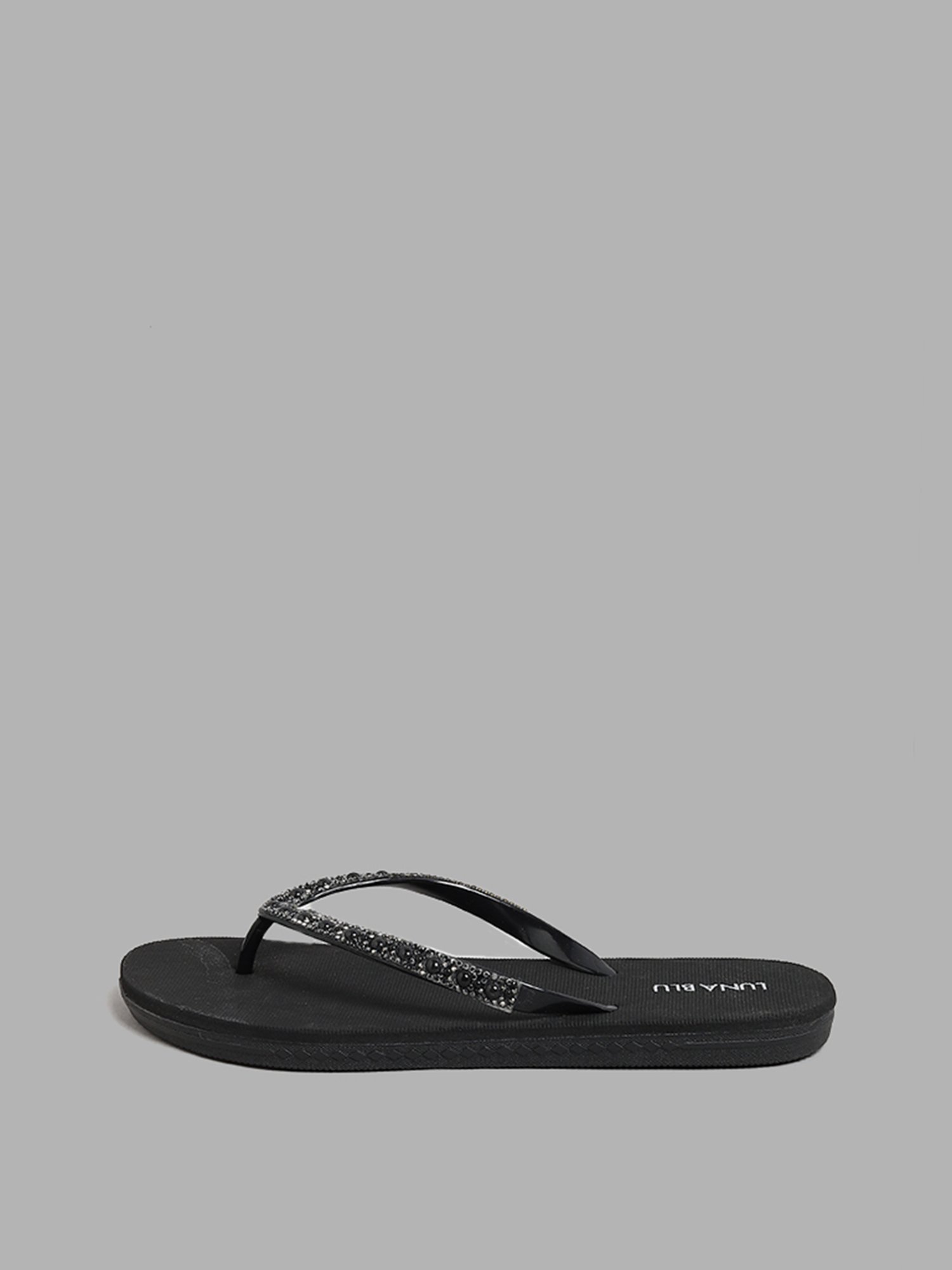 Black diamante flip flops new arrivals