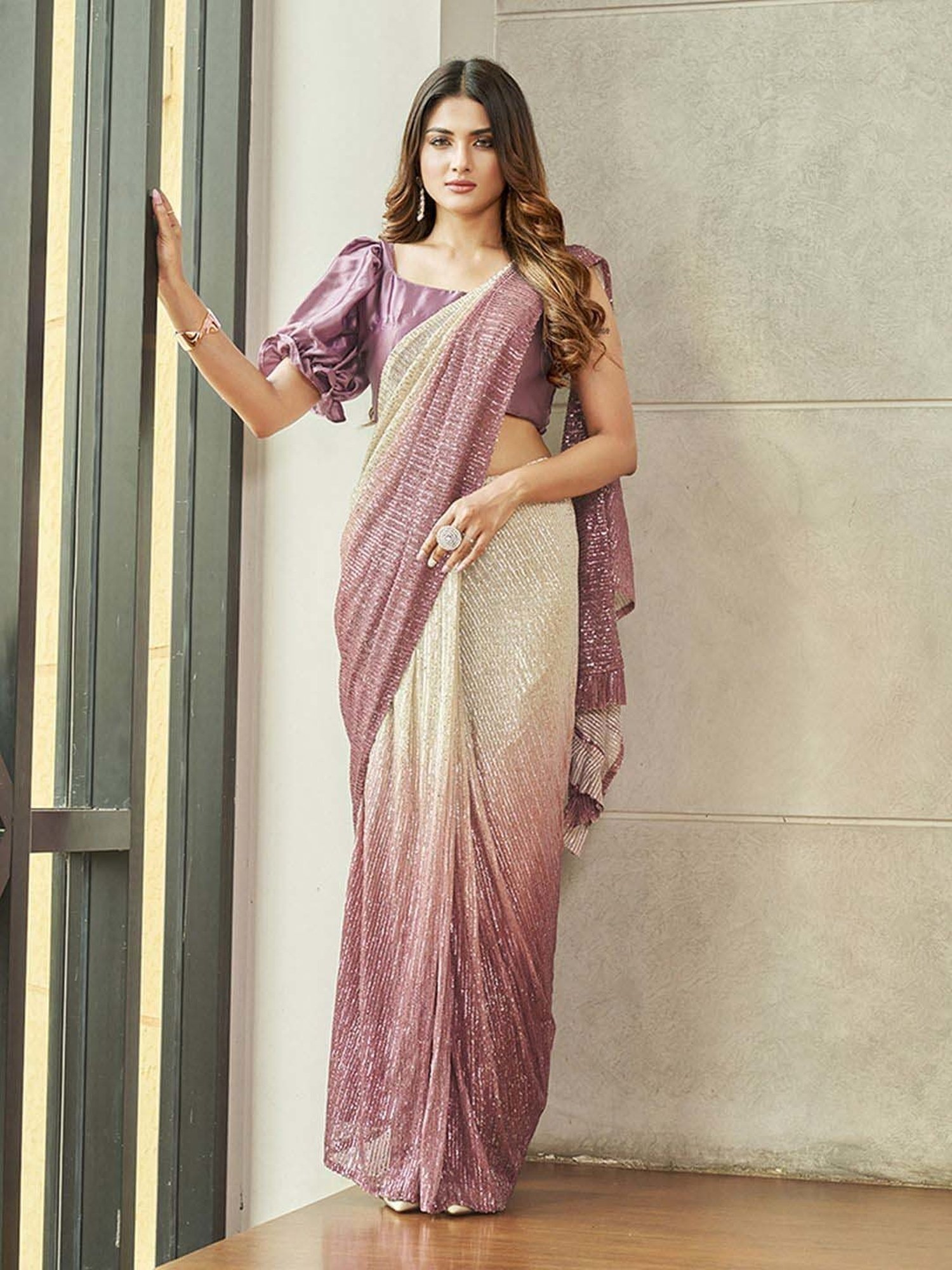 Tikhi Imli Pink Printed Saree