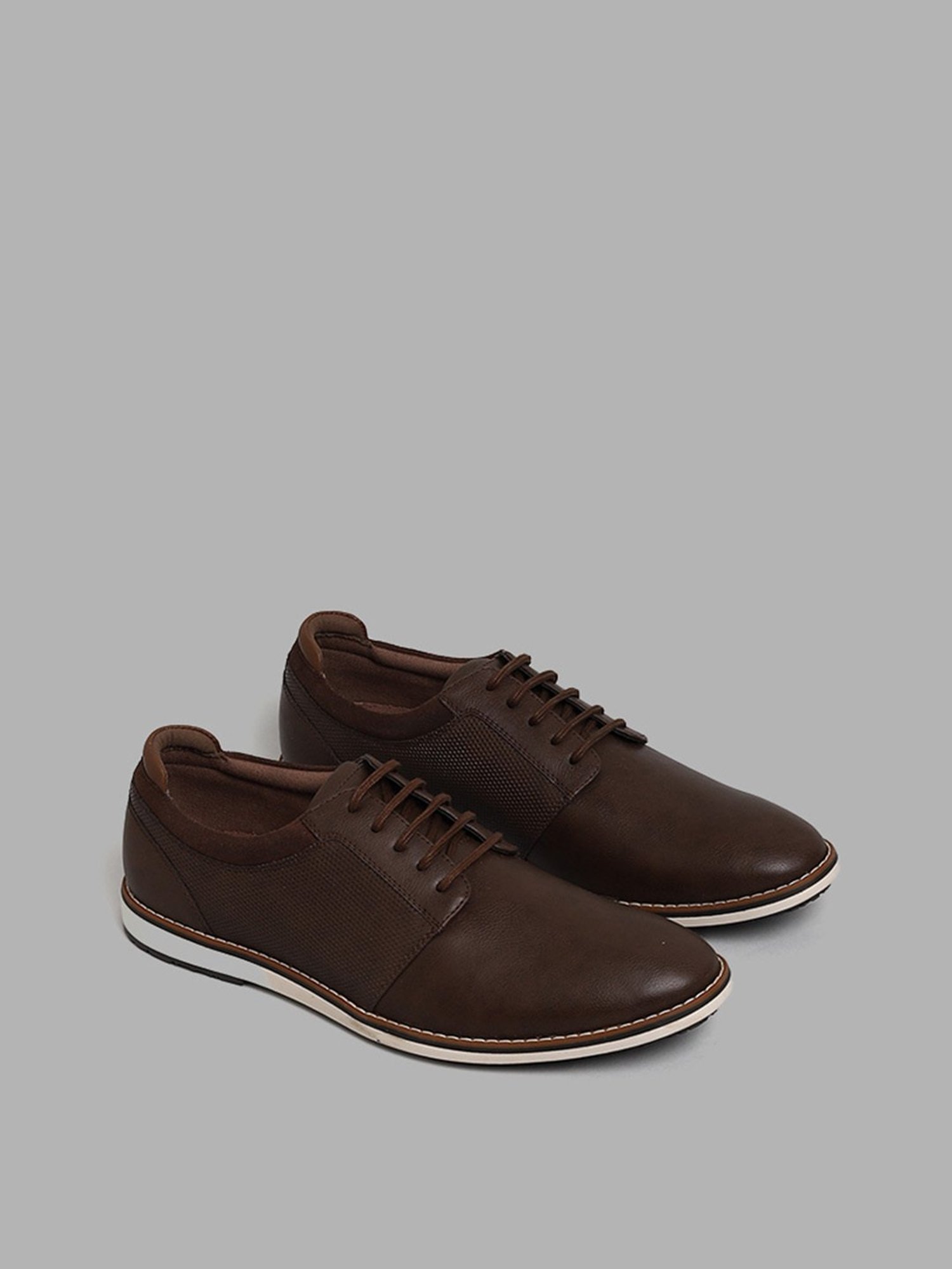 Mens brown casual lace cheap up shoes