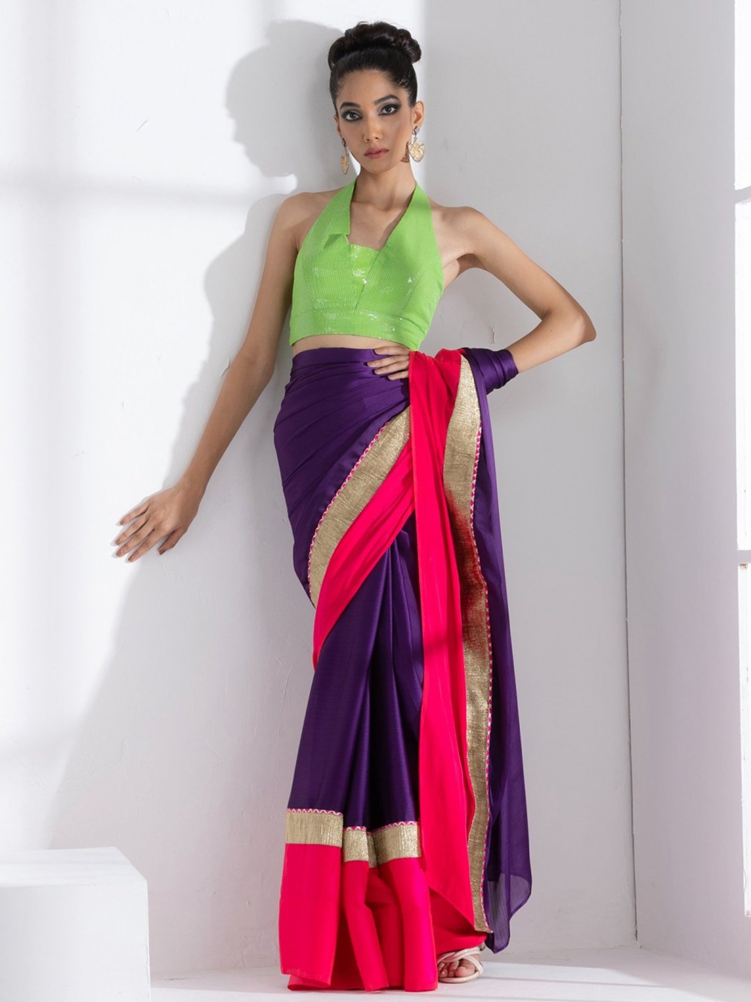 Pink & Purple Banarasi Silk Saree | Sakhi Fashions – sakhifashions