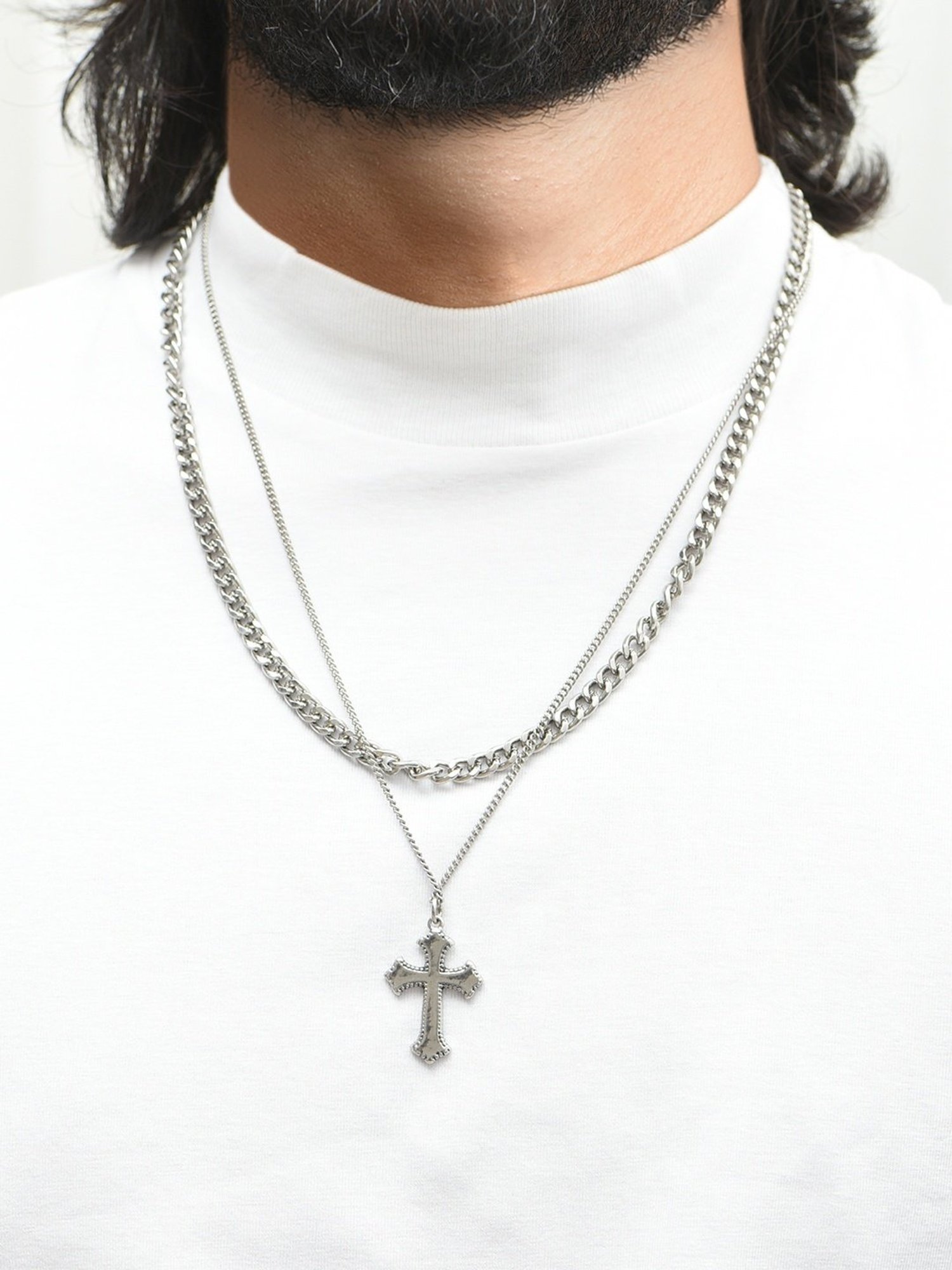 Cross Necklace for Men - Silver Cross Pendant / Men's necklace gift –  All-For-Men