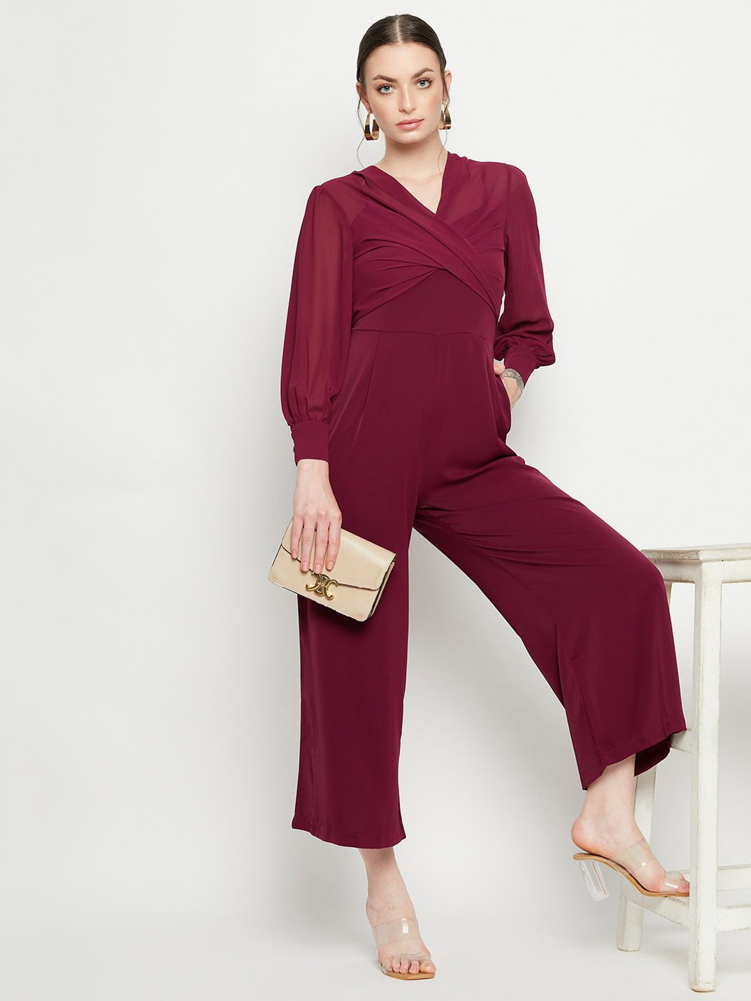 MADAME Beige Cotton Jumpsuit