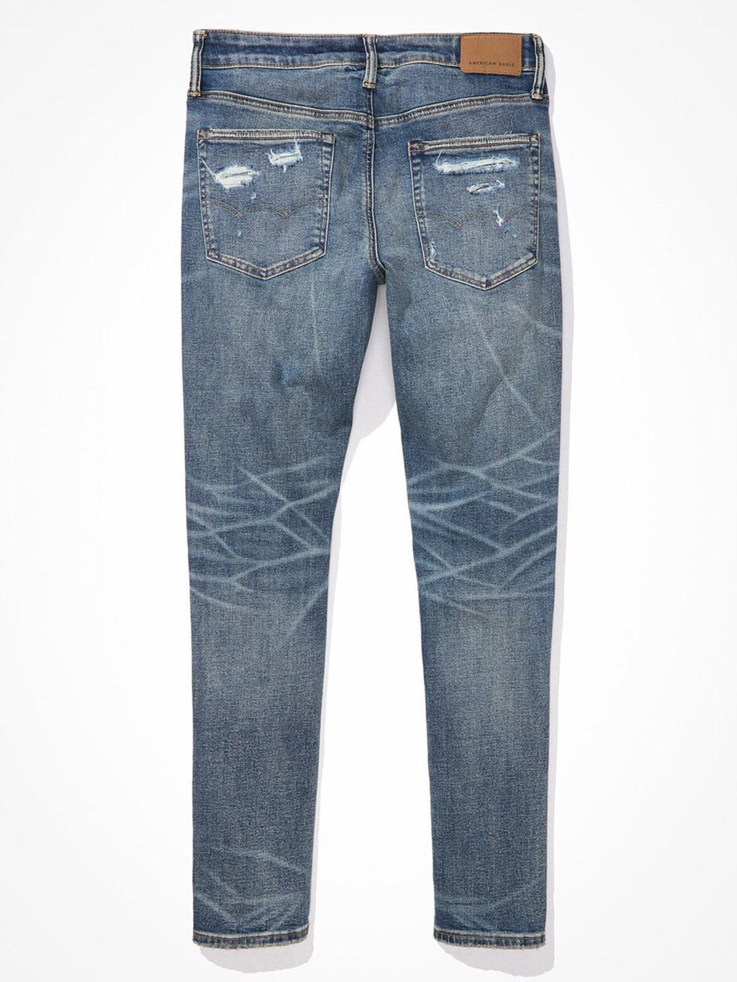 American Eagle Outfitters Blue Skinny Fit Distressed Jeans