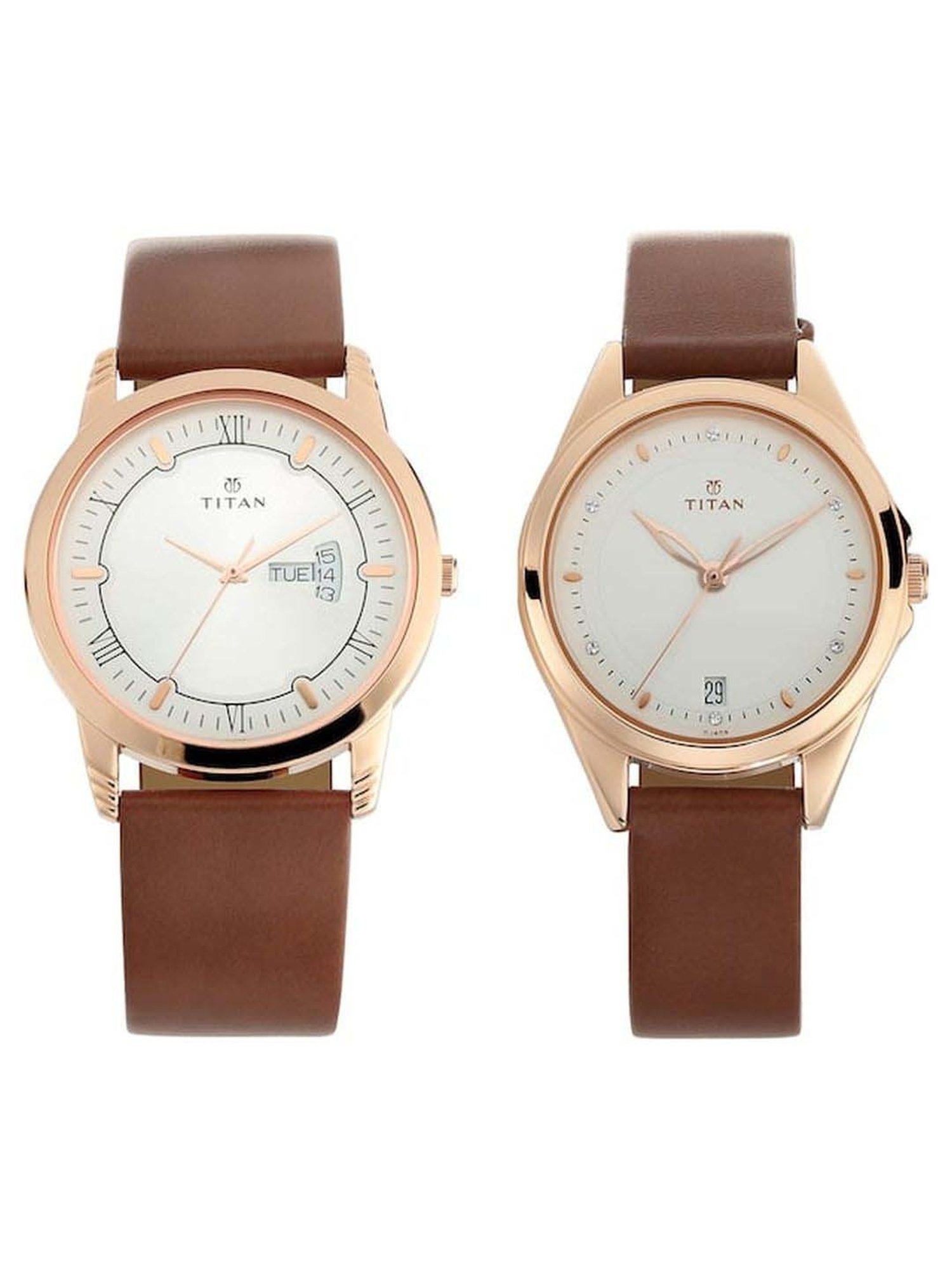 Buy Titan NN95105WM01F White Dial Analog Watch for Women (Set of 2) online