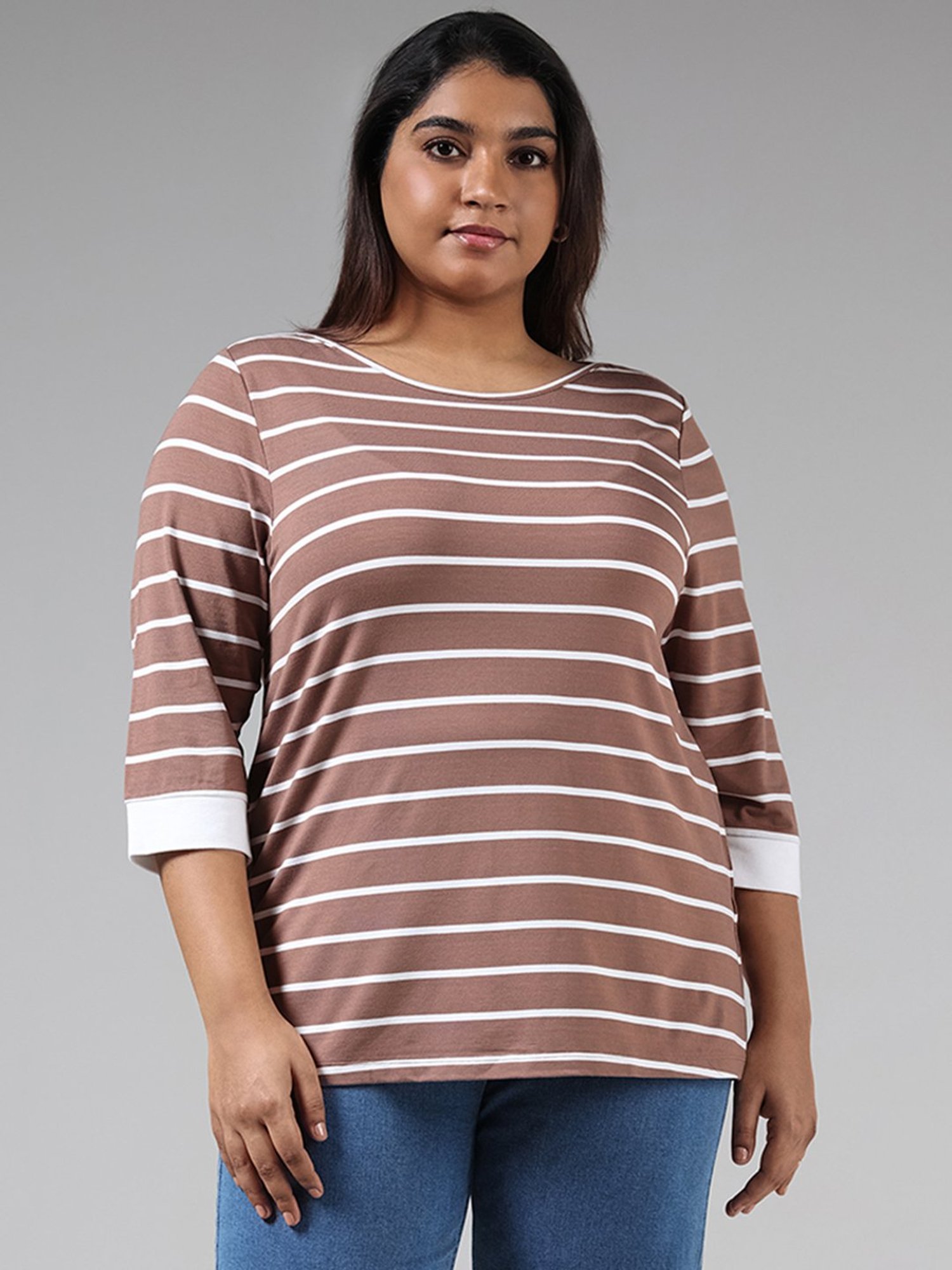 Striped t clearance shirt plus size