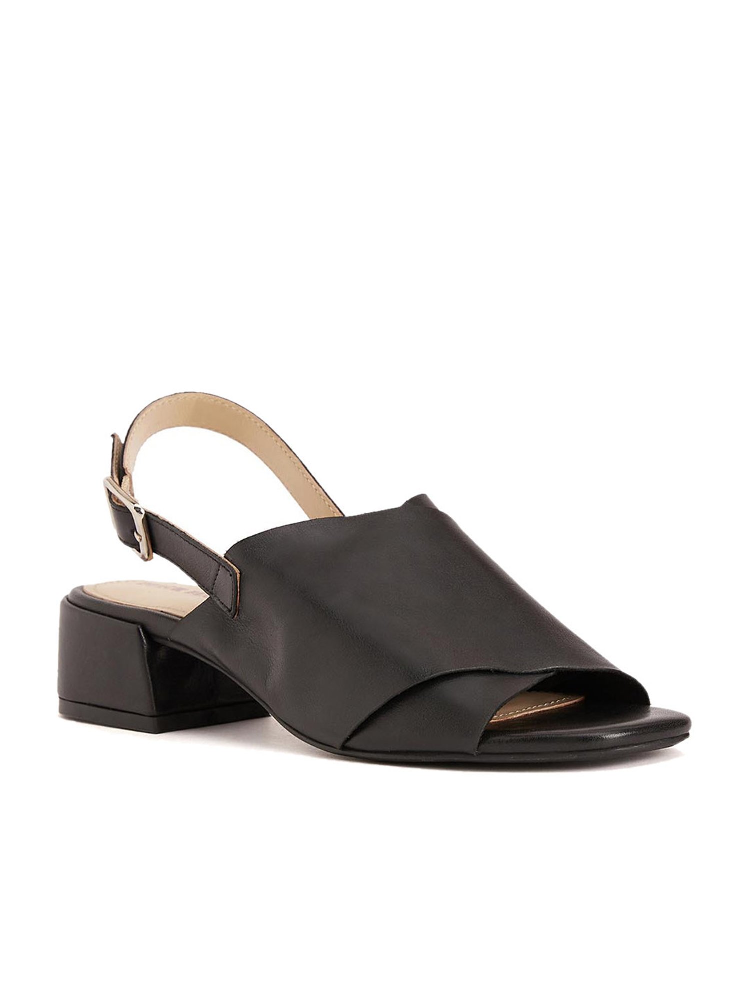 Black Leather Bow Strappy Slingback Pumps - CHARLES & KEITH US