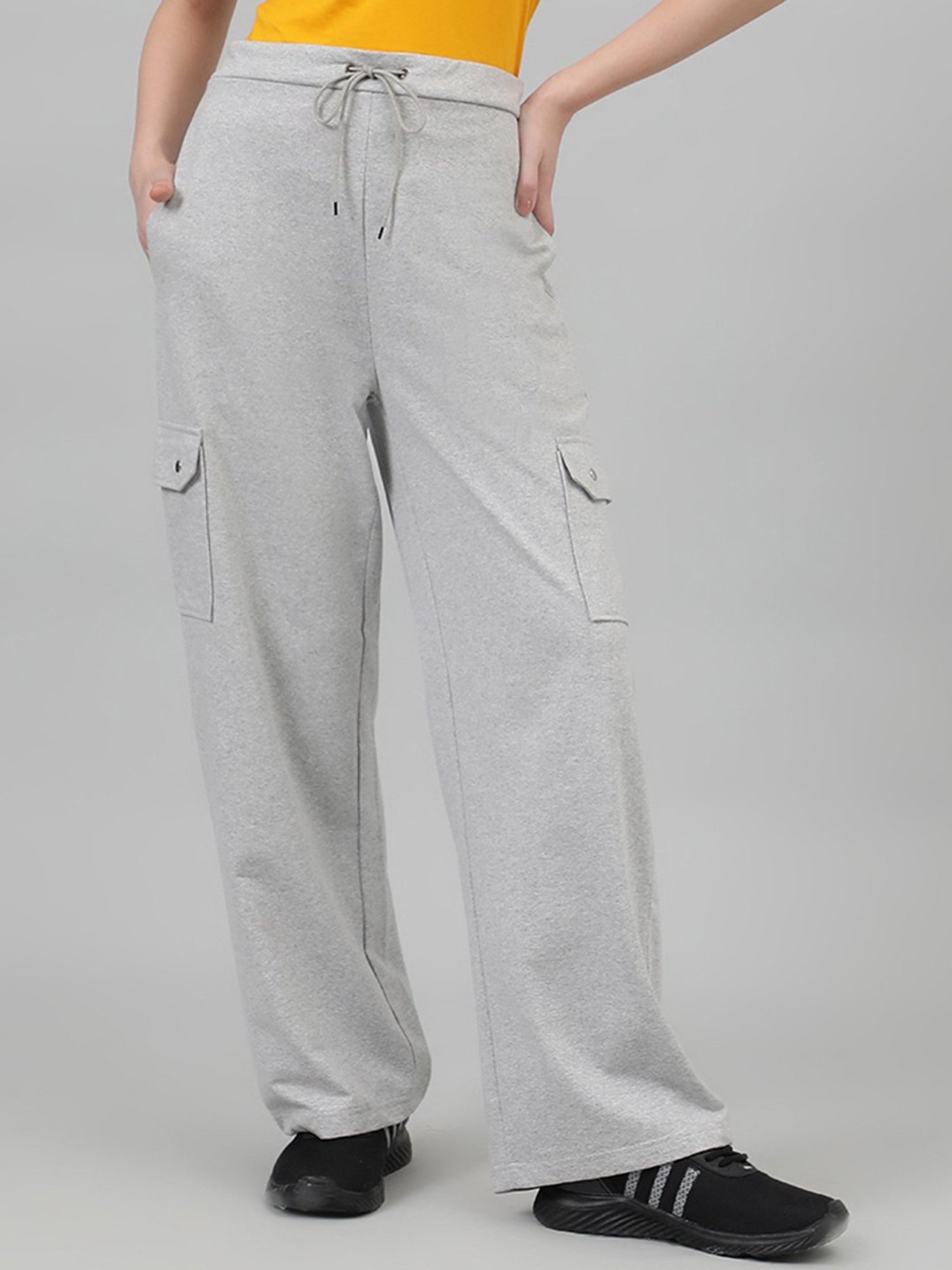 Buy Kotty Grey Textured Trackpants for Women Online @ Tata CLiQ