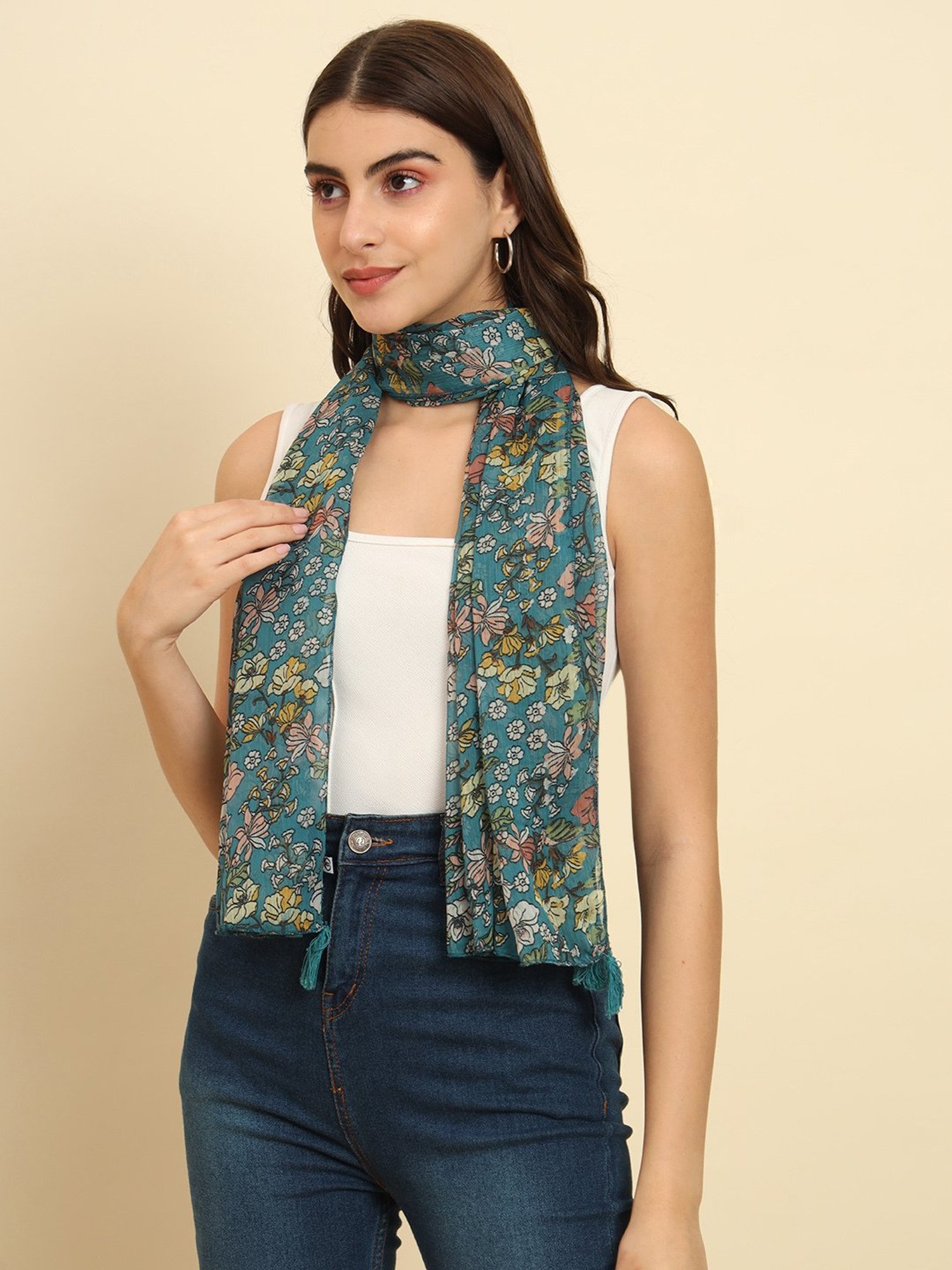 Buy Trend Arrest Orange Printed Scarf for Women's Online @ Tata CLiQ