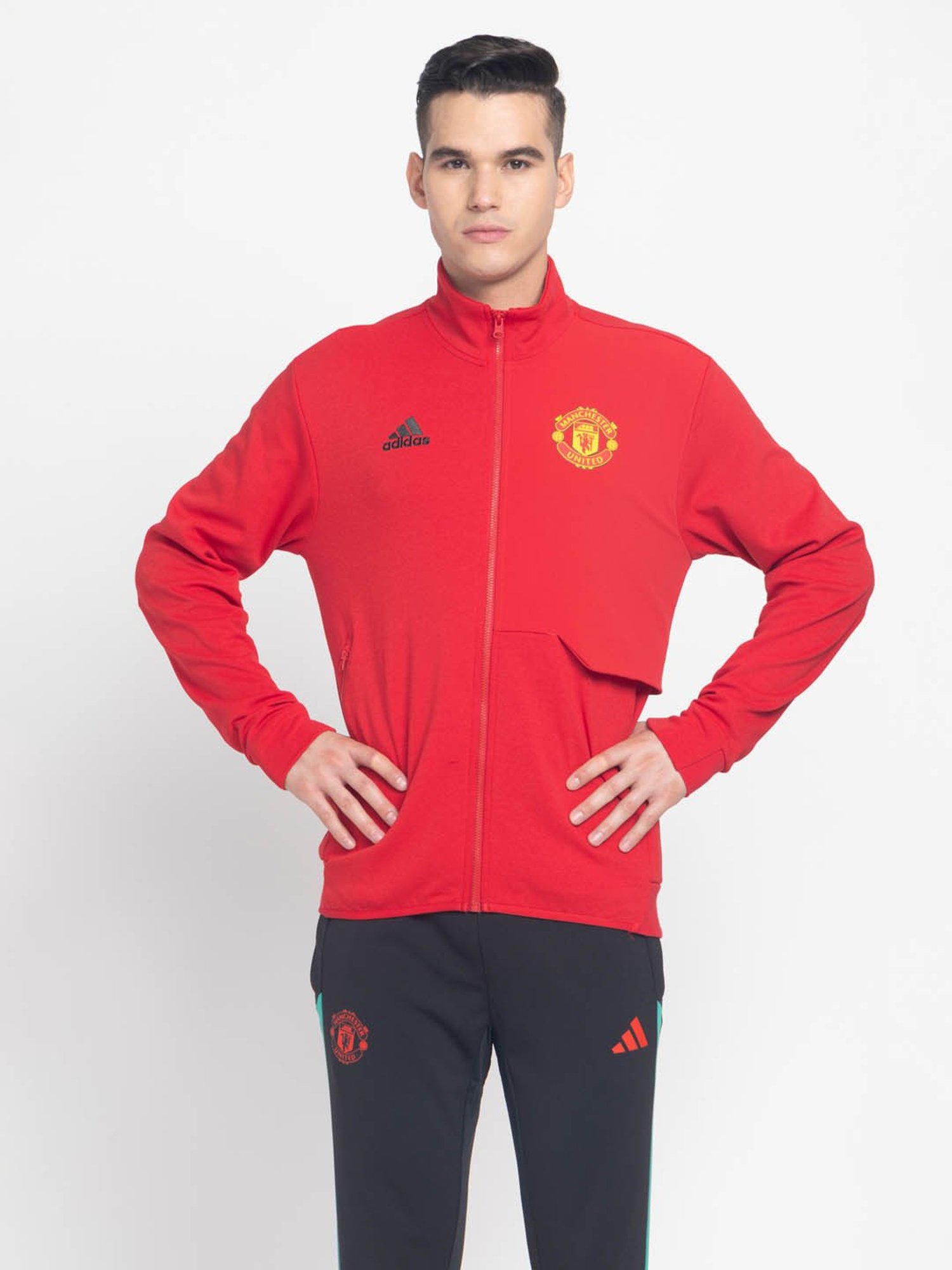 Buy Adidas Red Cotton Manchester United Printed Sports Jacket for Mens Online Tata CLiQ