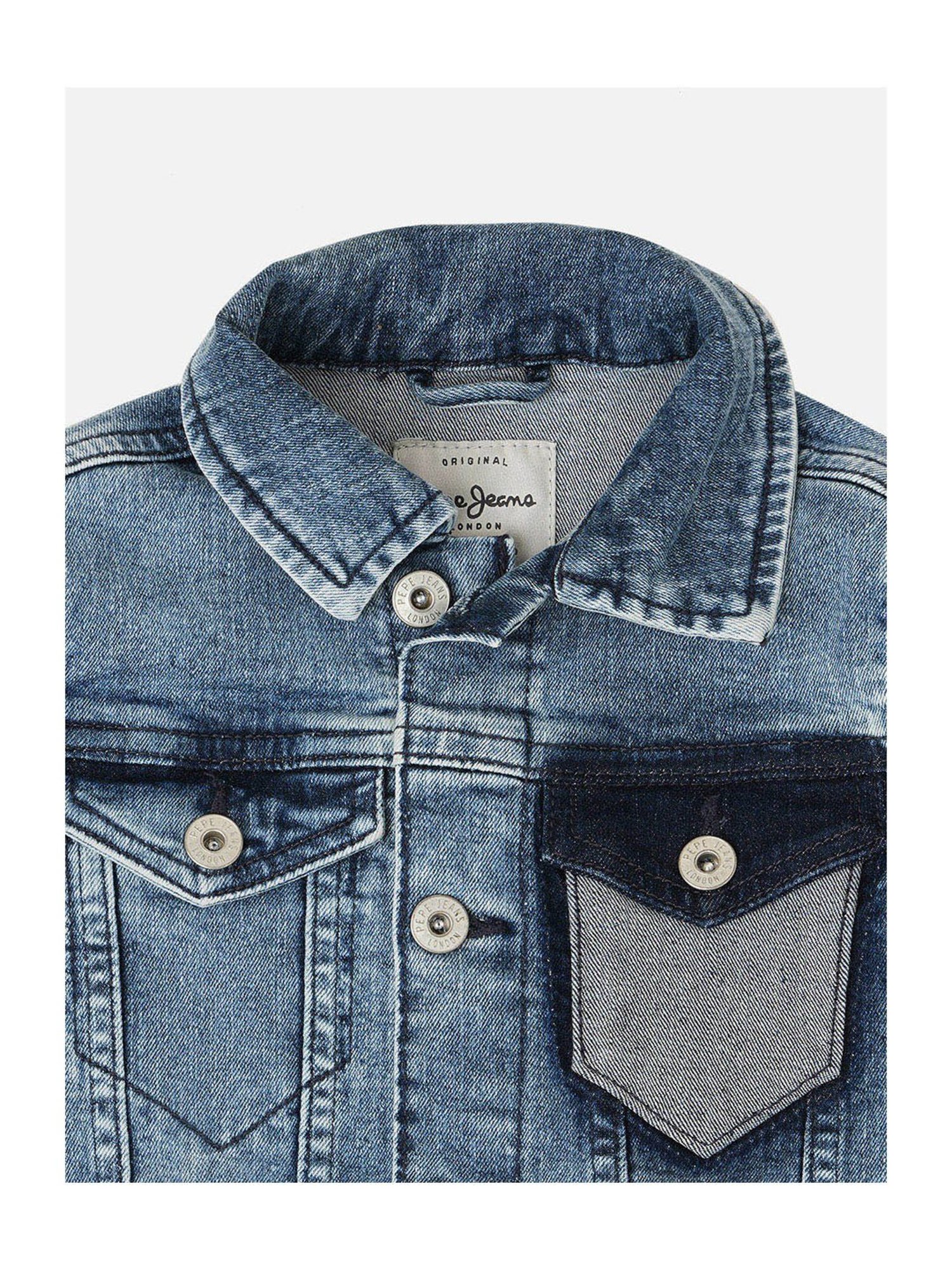 Buy Pepe Jeans Men Dark Blue Solid Denim Jacket - Jackets for Men 7488982 |  Myntra