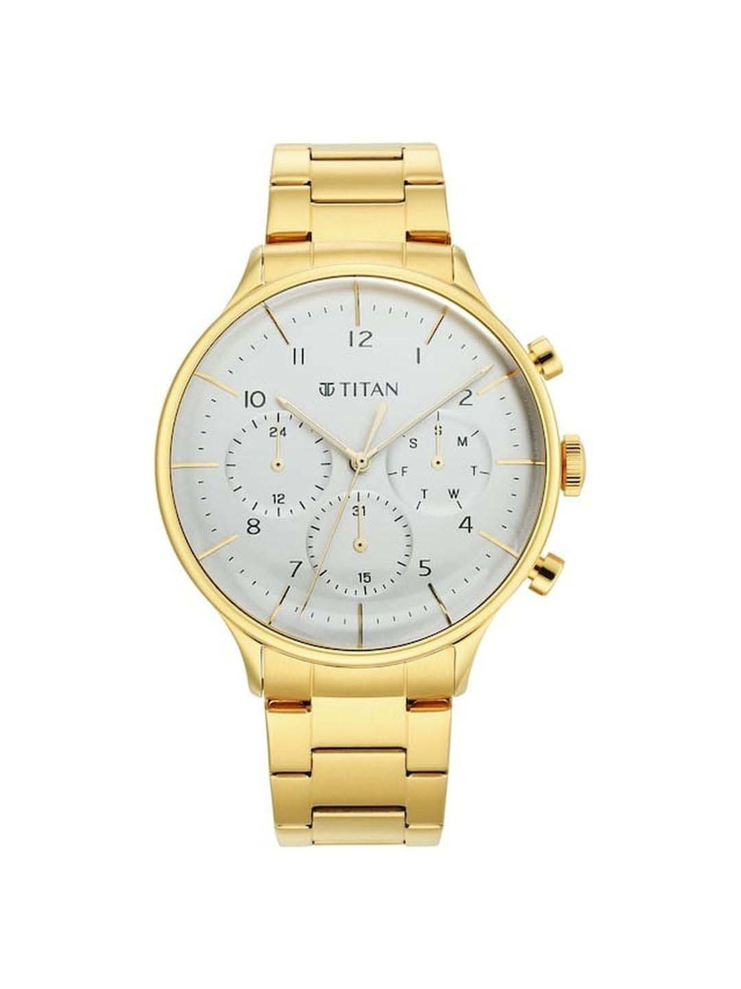 Buy Online Titan Nebula Deccan Treasures Quartz Analog with Date 18 Karat  Solid Gold Watch for Men - nr5067dl03 | Titan