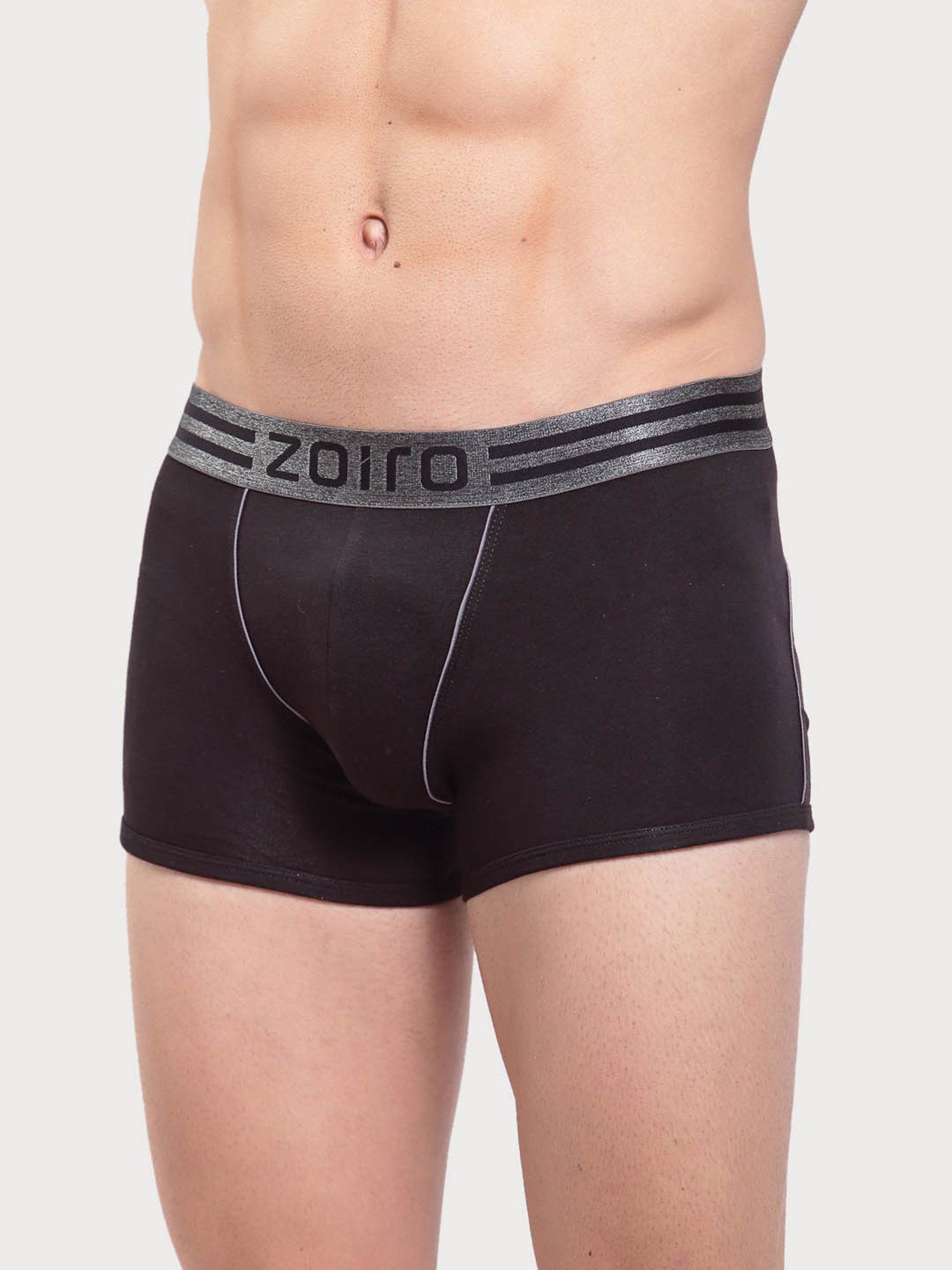 Zoiro Black Regular Fit Trunks - Pack Of 2