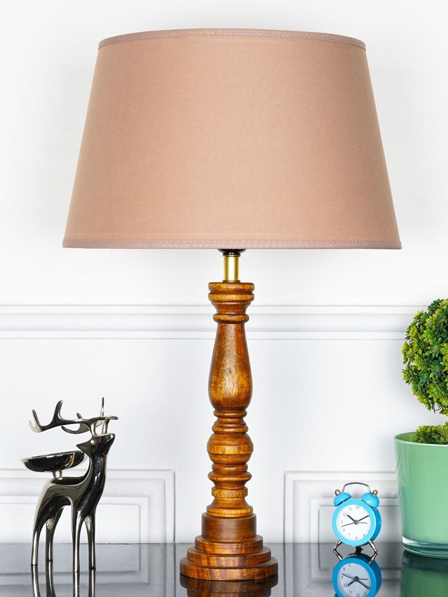 Buy Kapoor Lamp Shades Honey & Pink Wood Hatton Table Lamp at Best