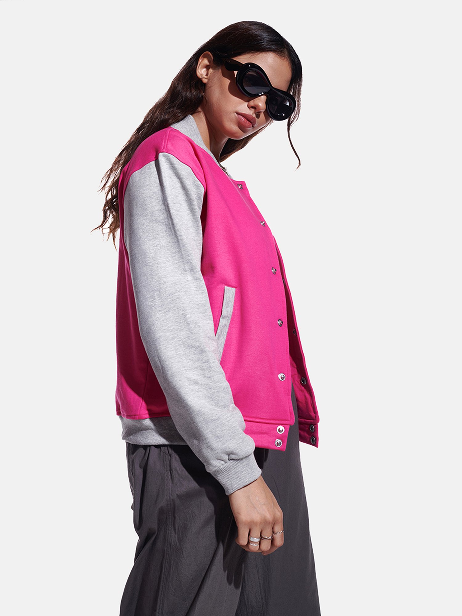 KASH CHENILLE PRINT VARSITY JACKET - PINK W/ CREAM - PureAtlanta.com