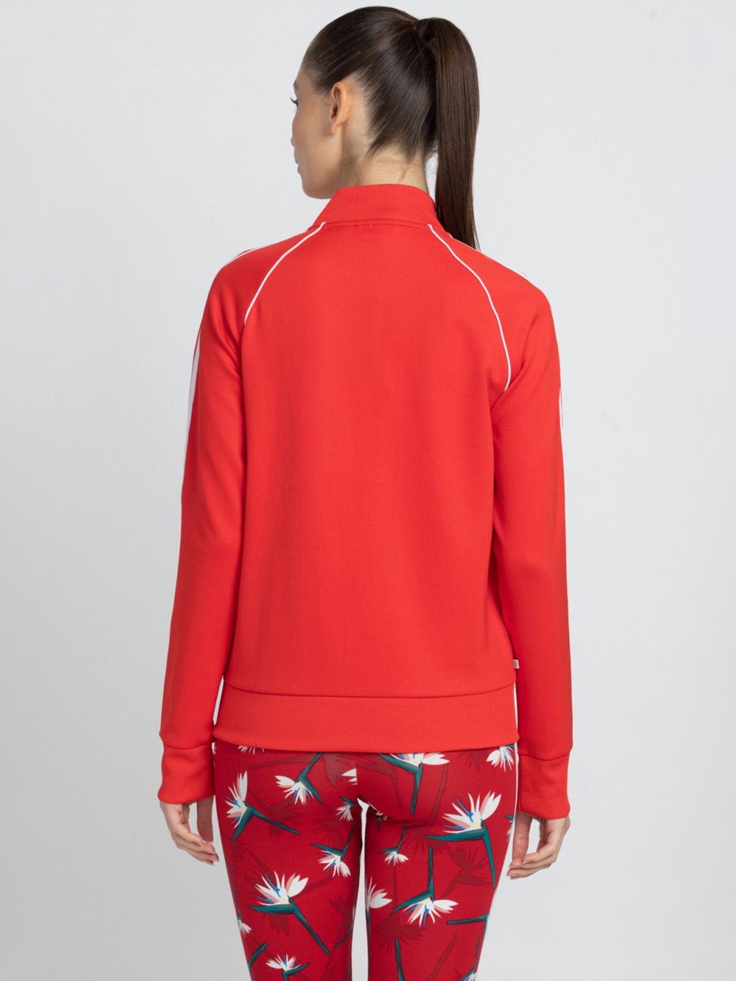 Buy Adidas Originals Red Cotton Striped Sports Jacket for