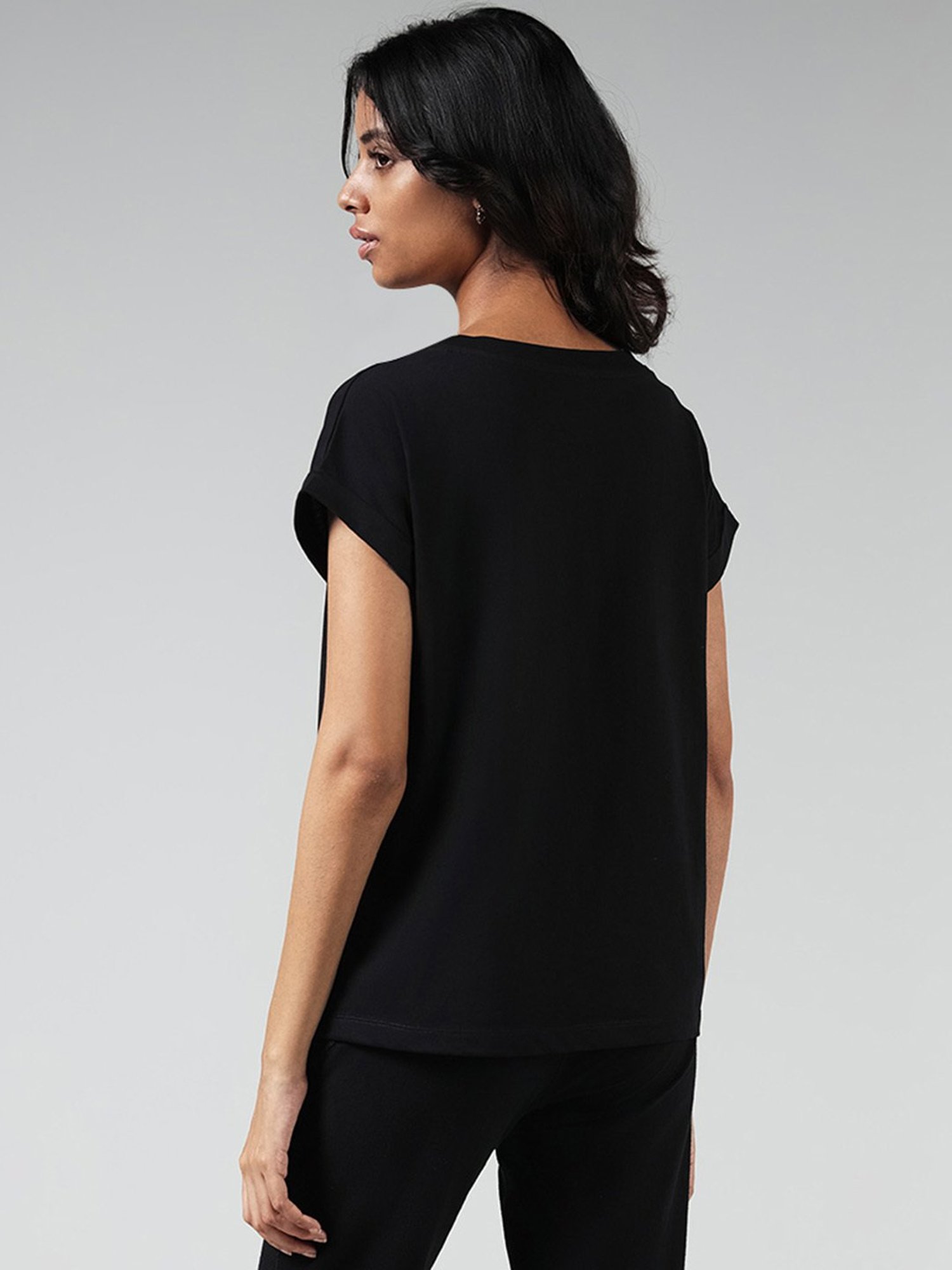 Studiofit by Westside Black Printed T-Shirt