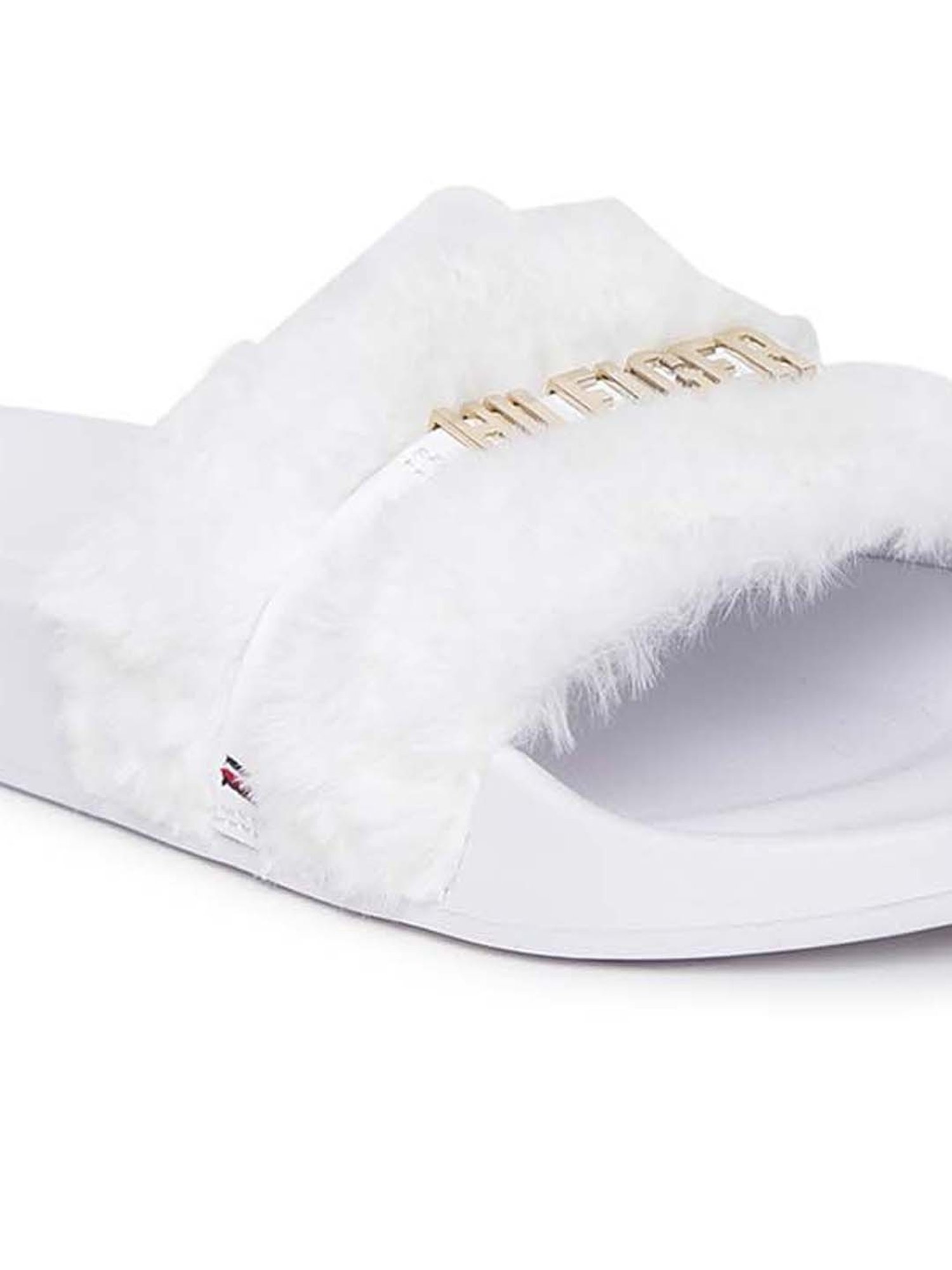 fluffy tommy hilfiger slides