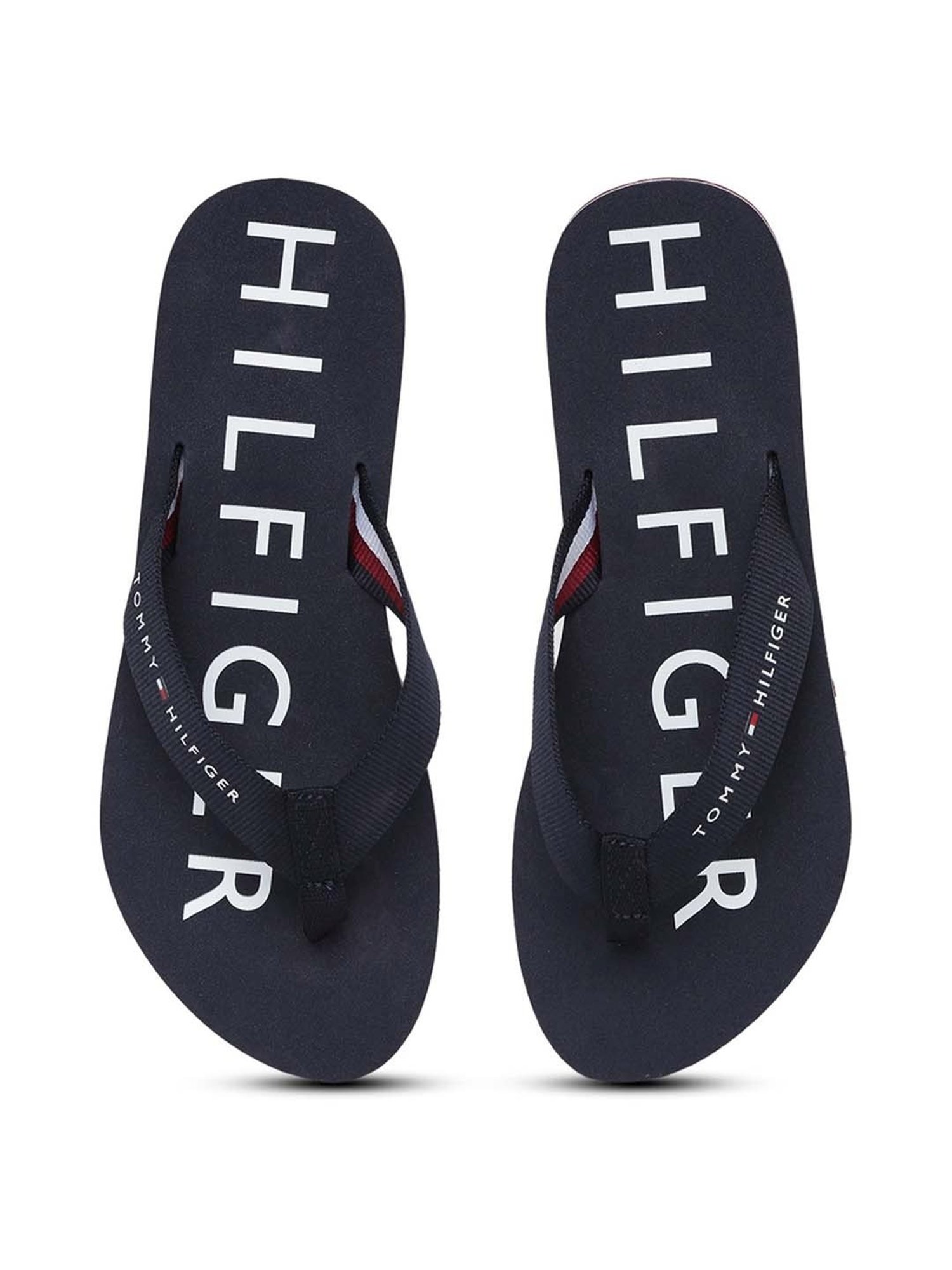 Tommy hilfiger navy blue flip online flops