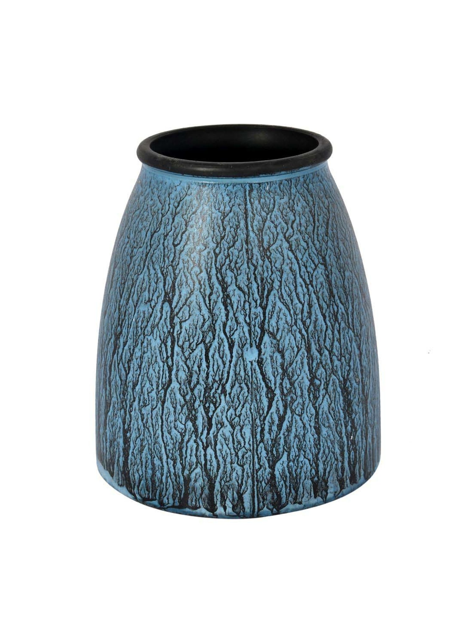 Buy Tayhaa Blue Artistic Pattern Cylindrical Vase at Best Price