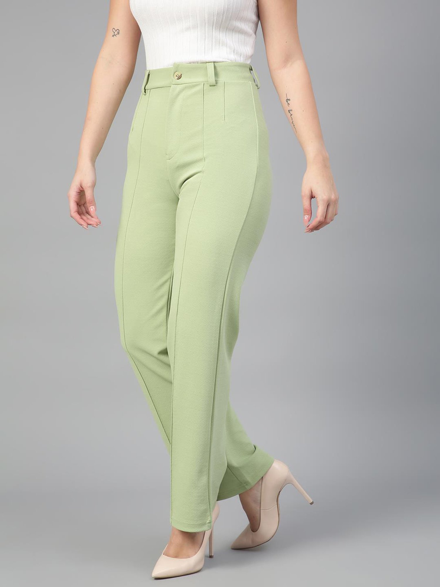 Side Zip Soft Flare High Waist Trousers- Lavendar Dreams – Nikki.KClothing
