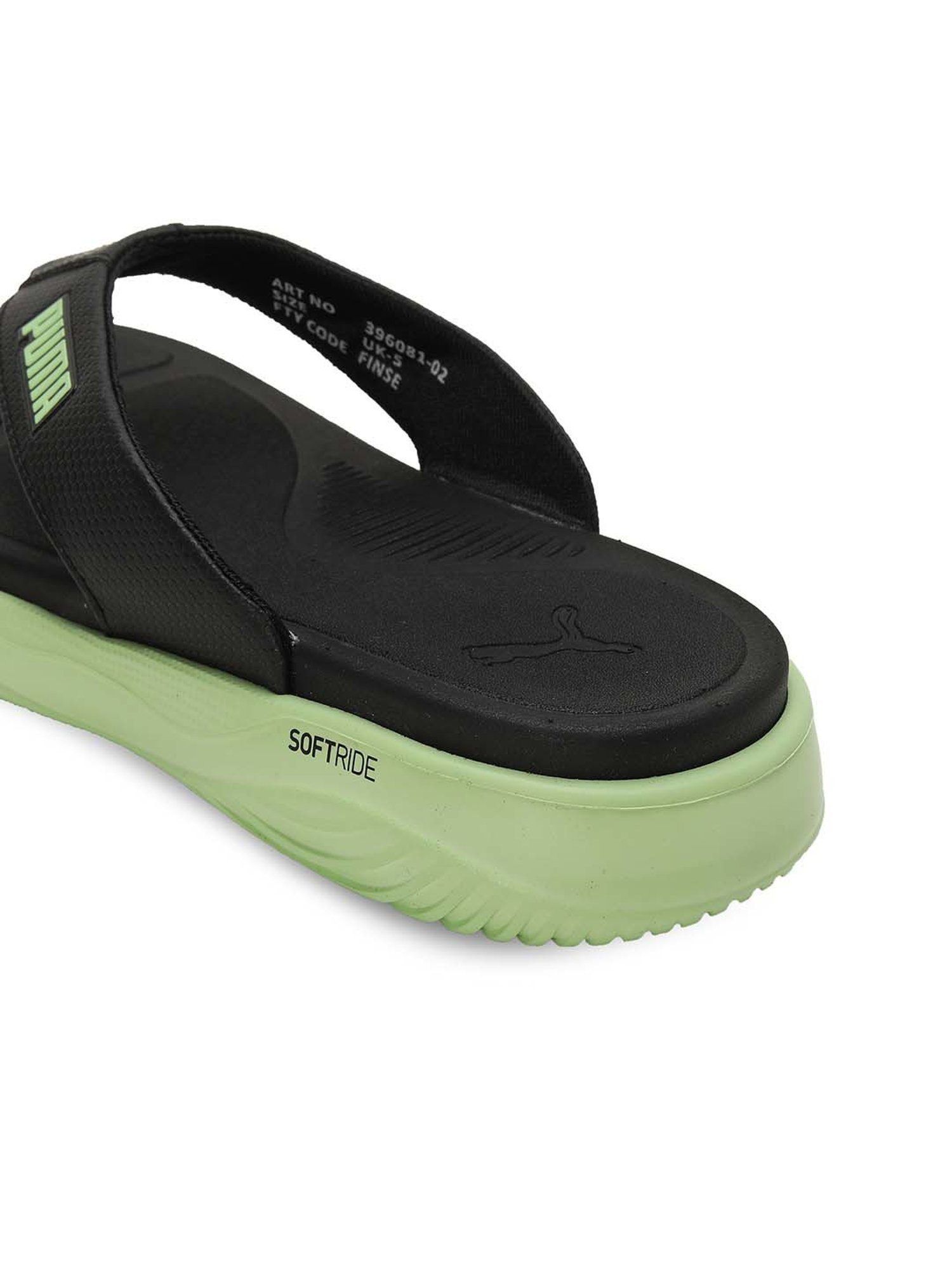 Puma black and green flip flops hotsell