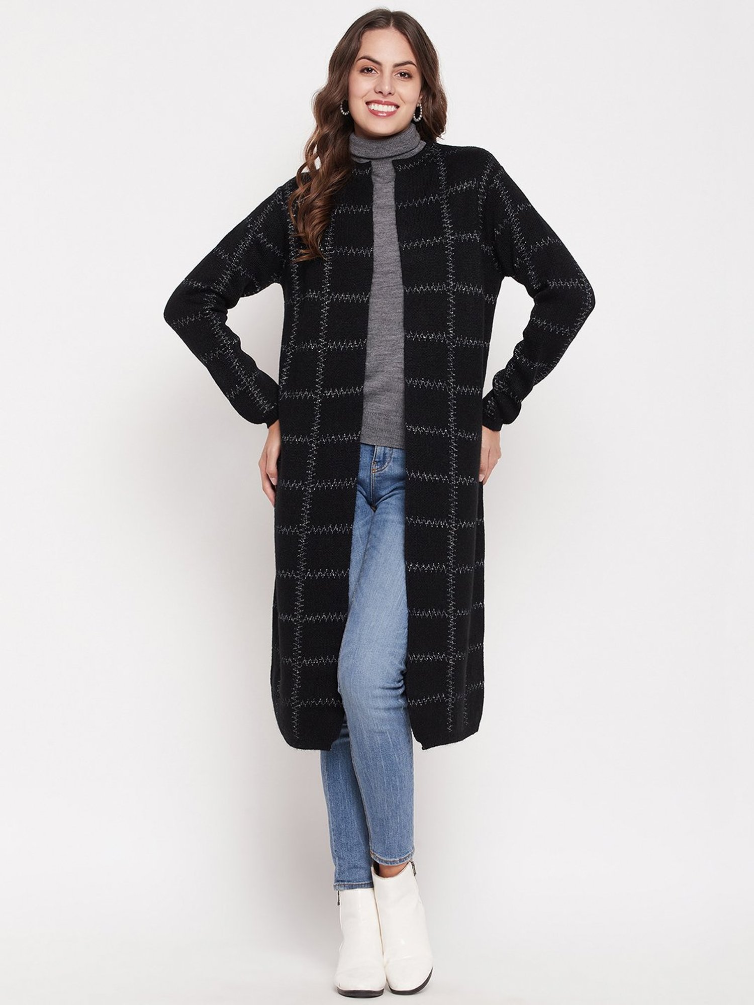 Checkered on sale long shrug