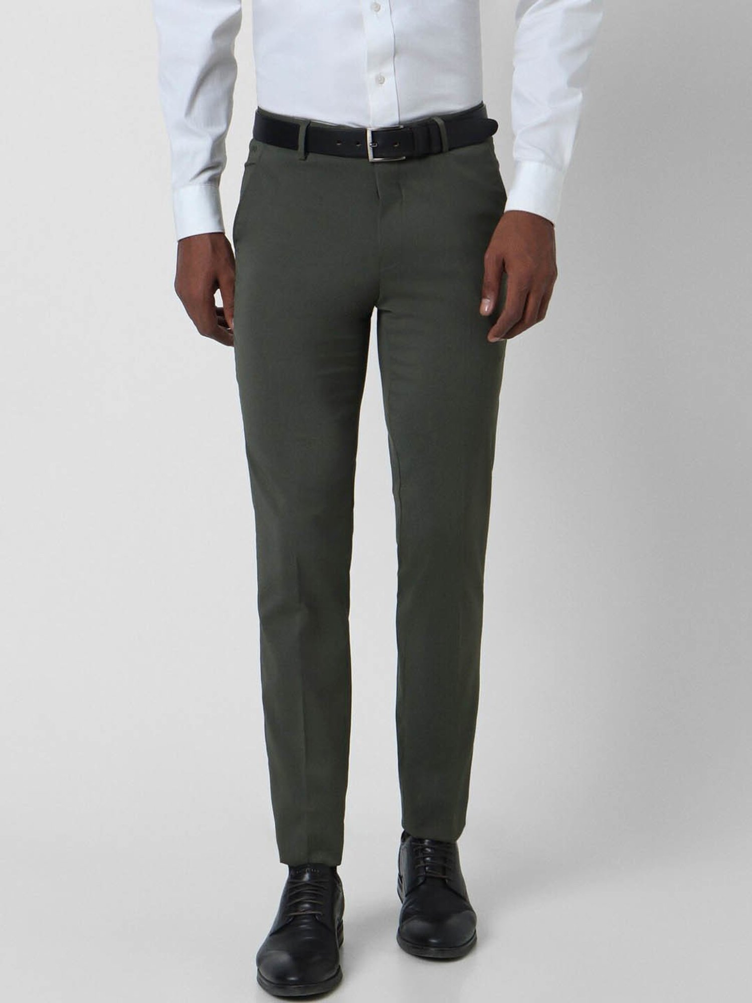 Buy Men Maroon Textured Slim Fit Formal Trousers Online - 355289 | Peter  England