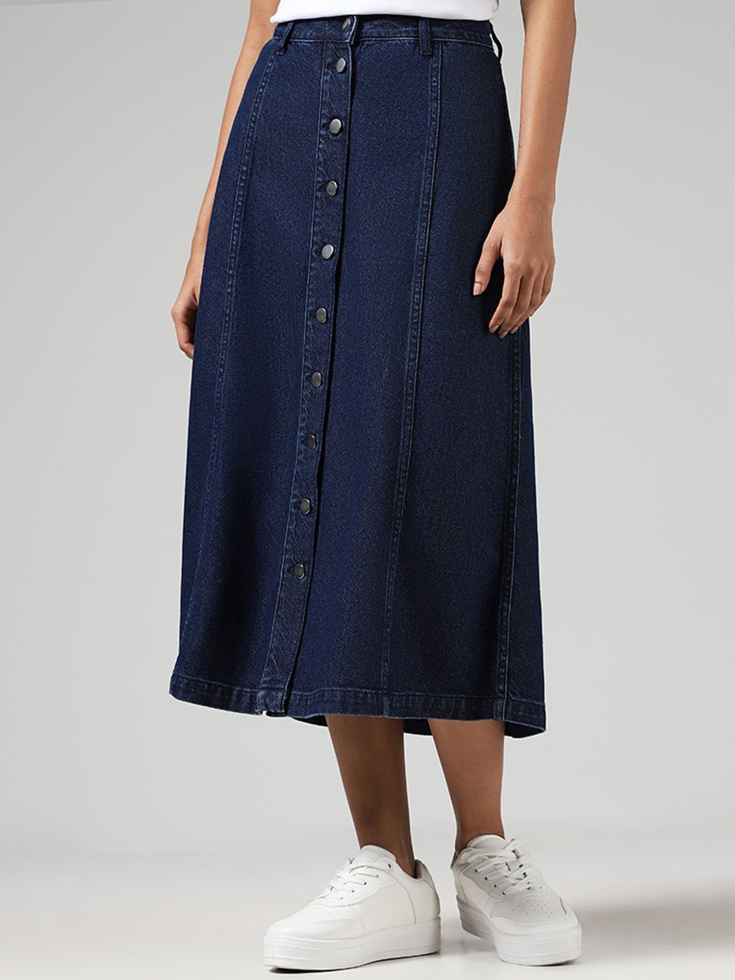 2018 New Sun Skirt A-line Button Up Skirt Casual Denim Skirts For Women  High Waist Short Skirts Pleated School Skirt Kk980 Hq - Skirts - AliExpress