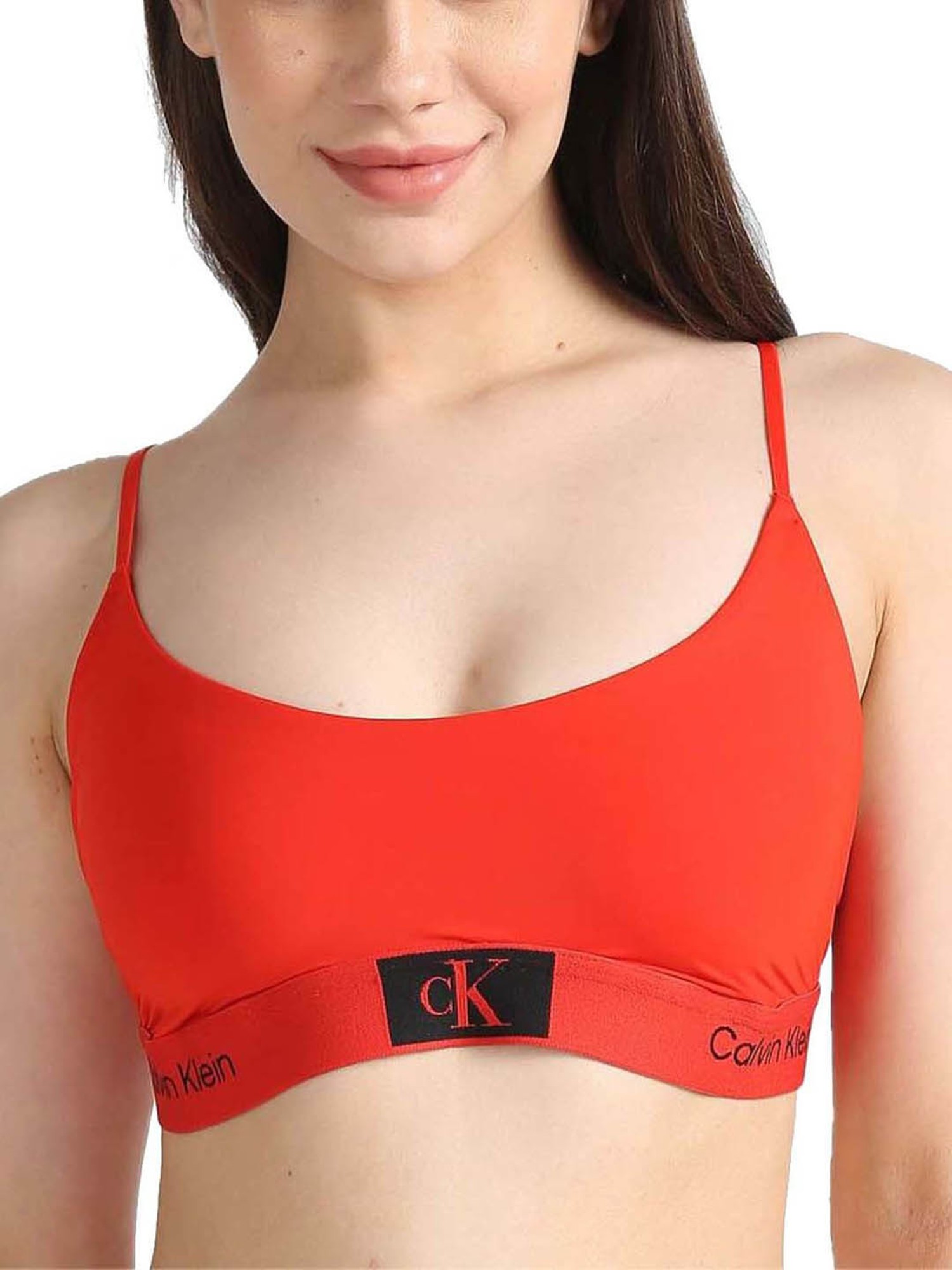 Calvin Klein F3827 Red Perfectly Fit Moderen T-Shirt Underwire Bra 34A💖 