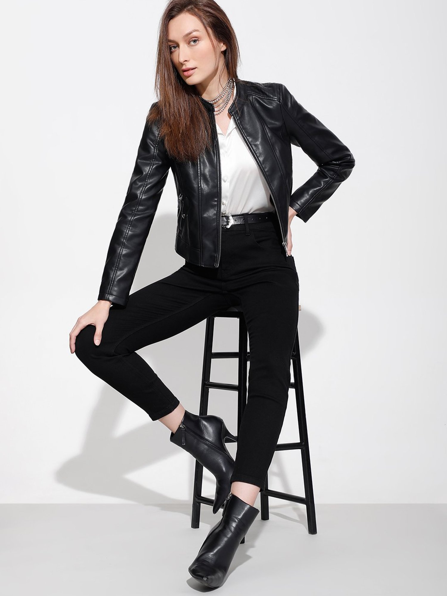 Vero Moda Black Blended Skinny Fit High Rise Jeans