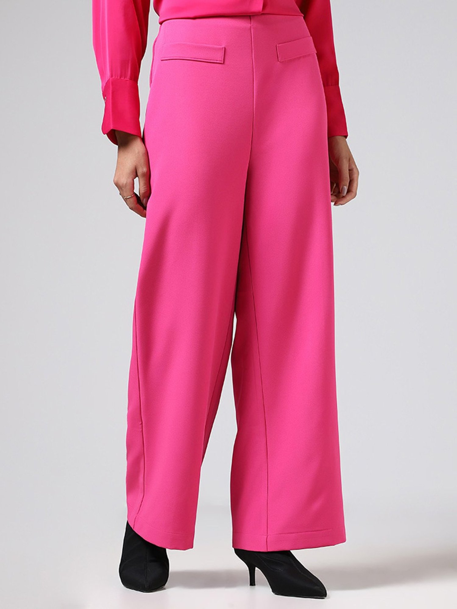 Penny Tailored Wide Leg Trousers | Blush Velvet | Luxury Womens Suiting –  Suzannah London