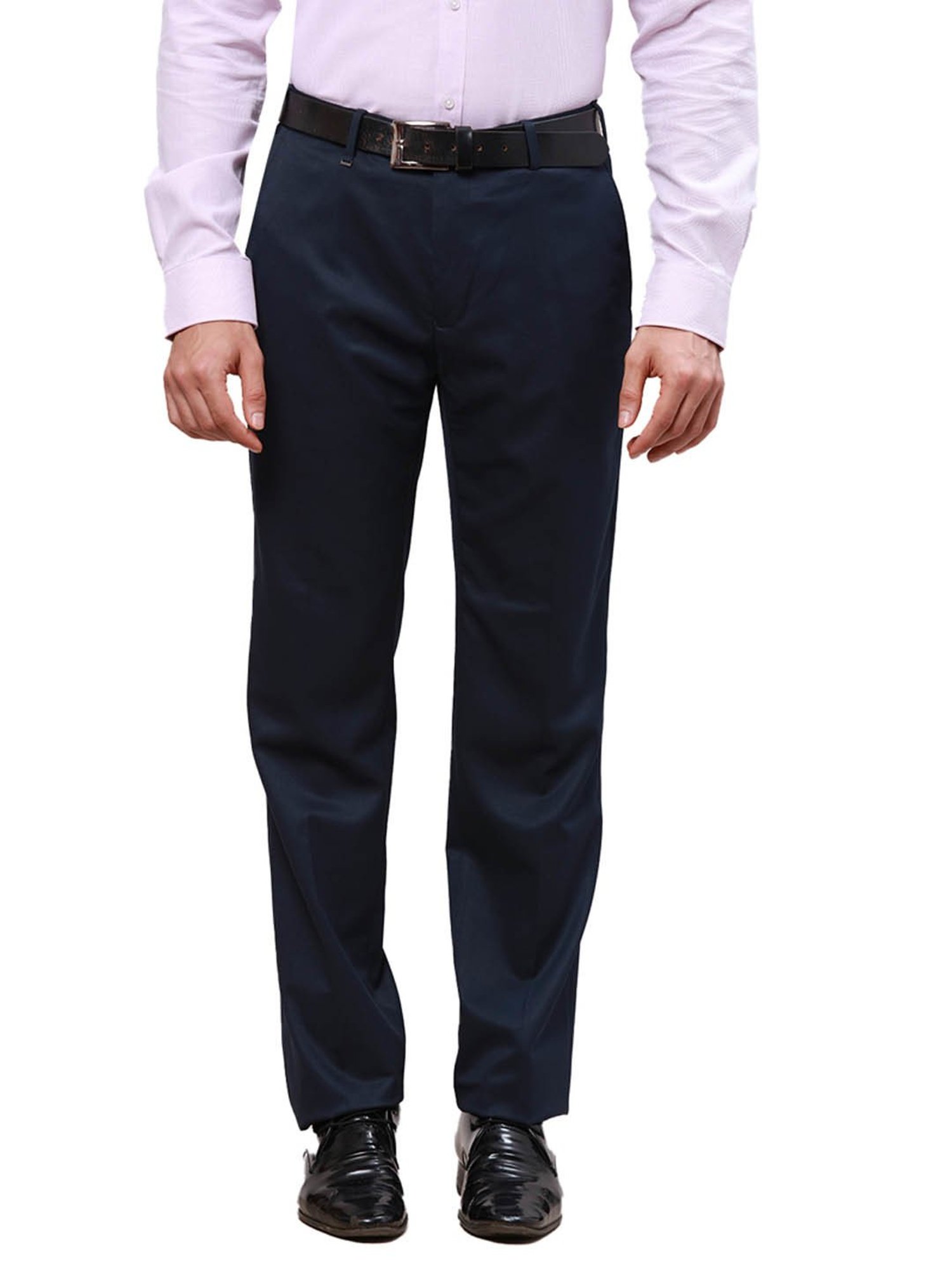 Buy RAYMOND TROUSERS Raymond Men's Flat Front Contemporary FIT Medium Blue  Formal Trouser Regular (RMTT02748-B5 40) at Amazon.in