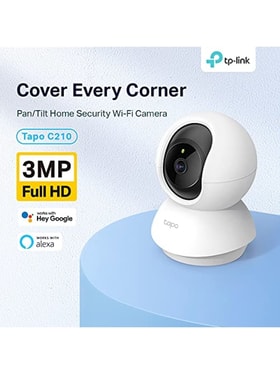 Tapo TP-Link C210P2 360° 3MP 2K 2304 Full HD 1296P Video Pan/Tilt Smart  Wi-Fi Security Camera | Alexa Enabled | 2-Way Audio| Night Vision| Motion