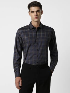 Buy Van Heusen Royal Blue Custom Fit Shirt for Men Online @ Tata CLiQ