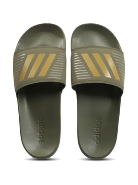 Green discount adidas slides