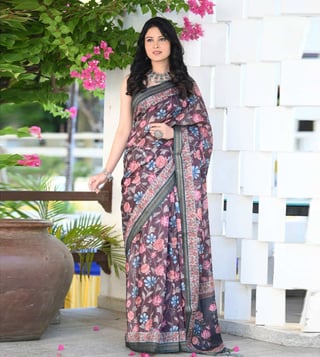 Buy Multicolor Kalamkari Print Saree for Women Online @ Tata CLiQ Luxury