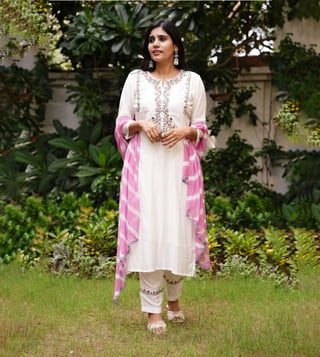 WHITE BASIC COTTON KURTA SET – Gulabi Dori