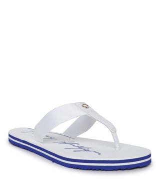 Tommy hilfiger white flip flops hot sale