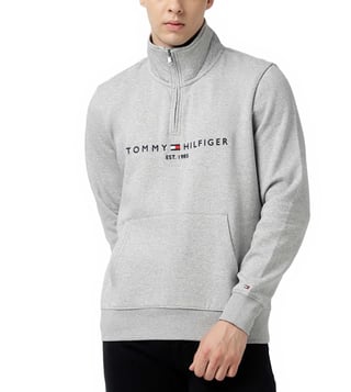 Tommy Hilfiger logo sweat in gray heather