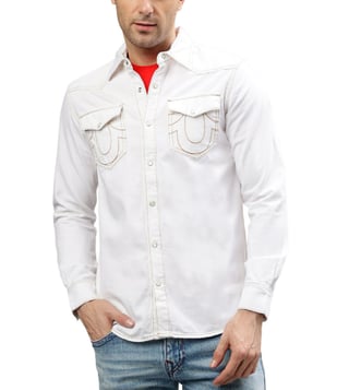 True religion white hot sale button up shirt